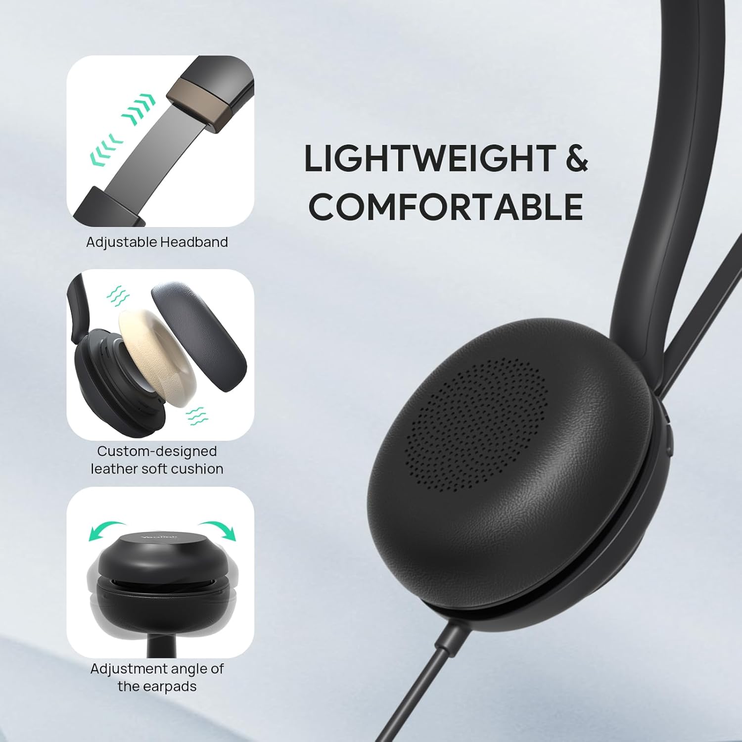 HEADSET USB YEALINK UH37 CON MICRÓFONO CON CANCELACIÓN DE RUIDO PARA PC - 3