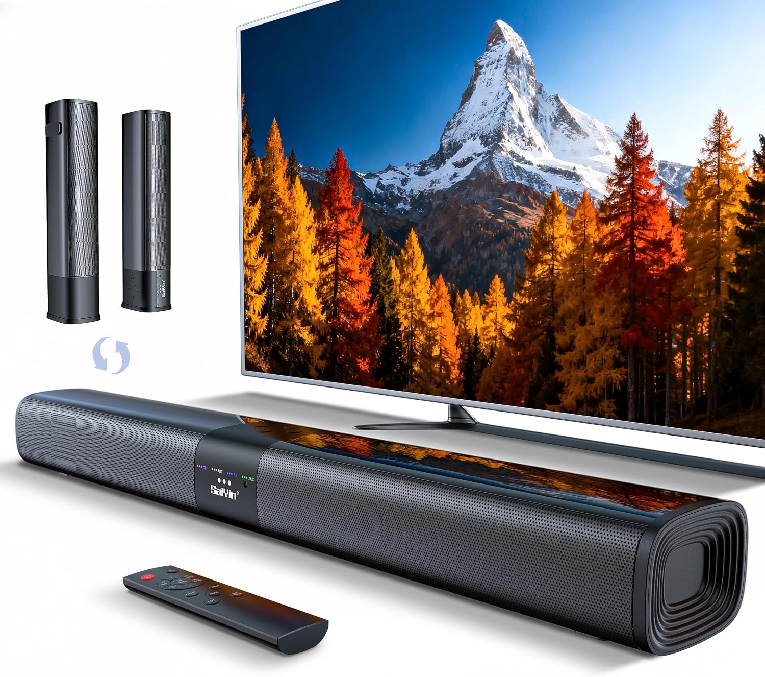 BARRA DE SONIDO SAIYIN 24 PULGADAS CON CANAL CENTRAL PARA SMART TV - 1