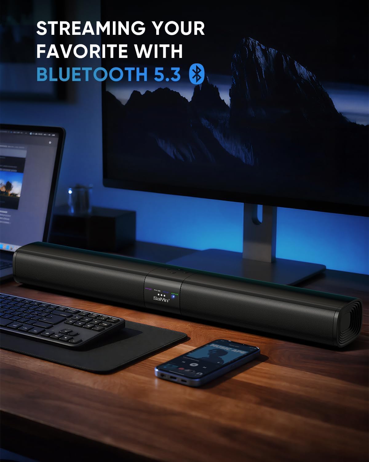 BARRA DE SONIDO SAIYIN 24 PULGADAS CON CANAL CENTRAL PARA SMART TV - 5