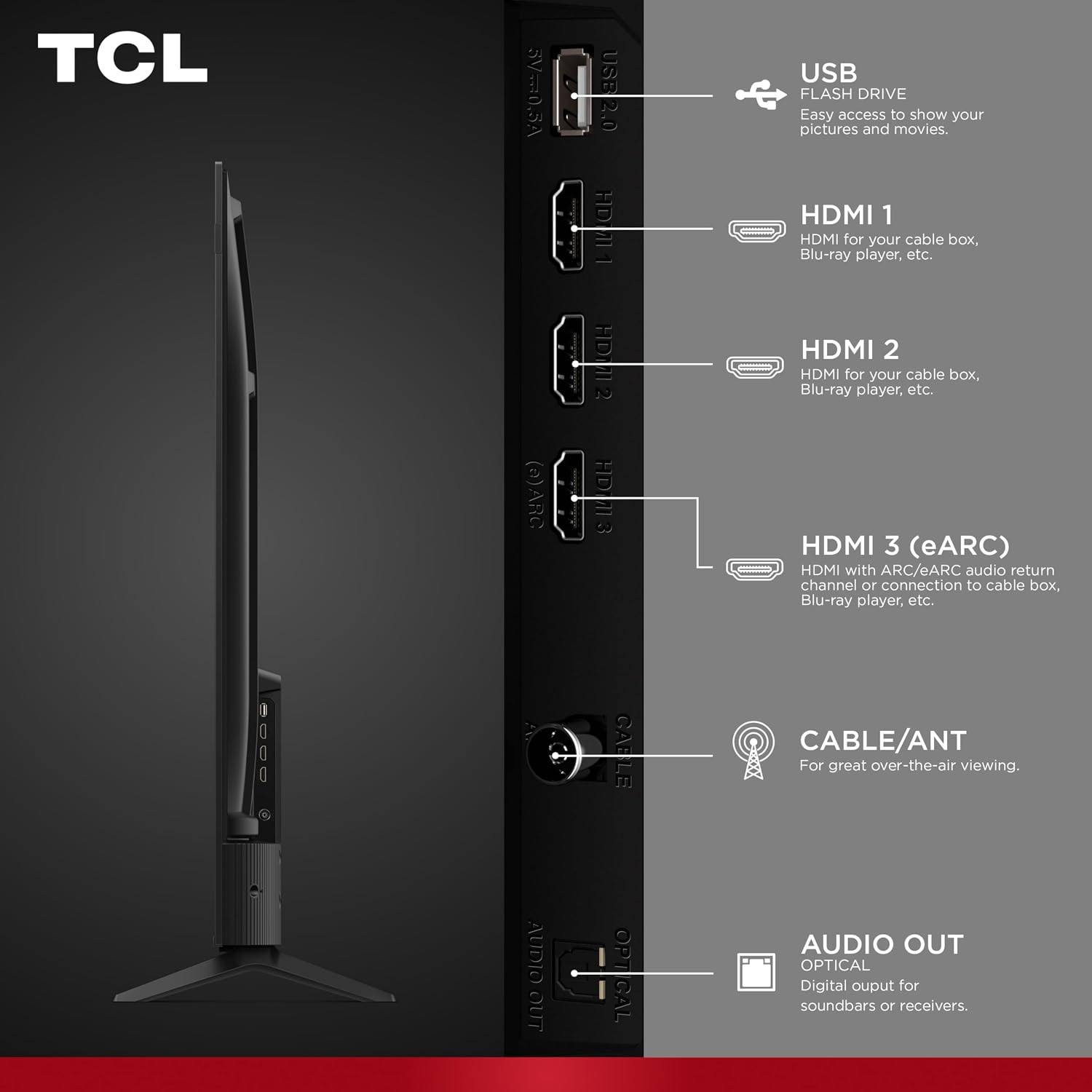 TELEVISOR TCL 65 PULGADAS F7D SERIES QLED 4K UHD SMART TV 65F7D 2026 - 4