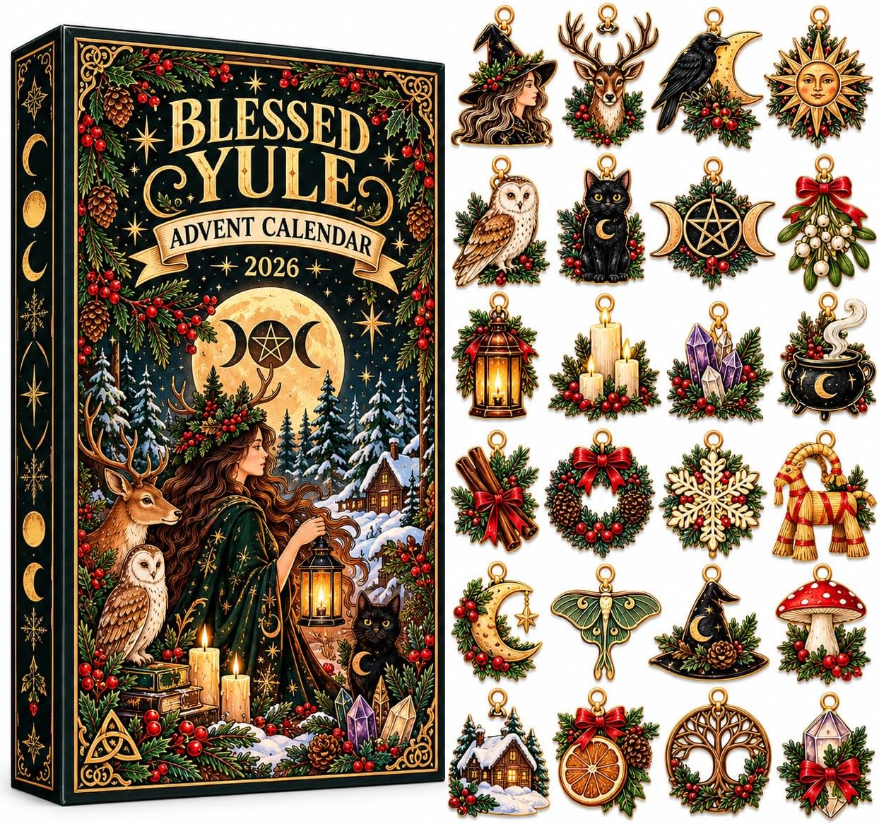 CALENDARIO DE ADVIENTO 2026 V-DECORPARKS CON 24 MINI ADORNOS NAVIDEÑOS PAGANOS - 1