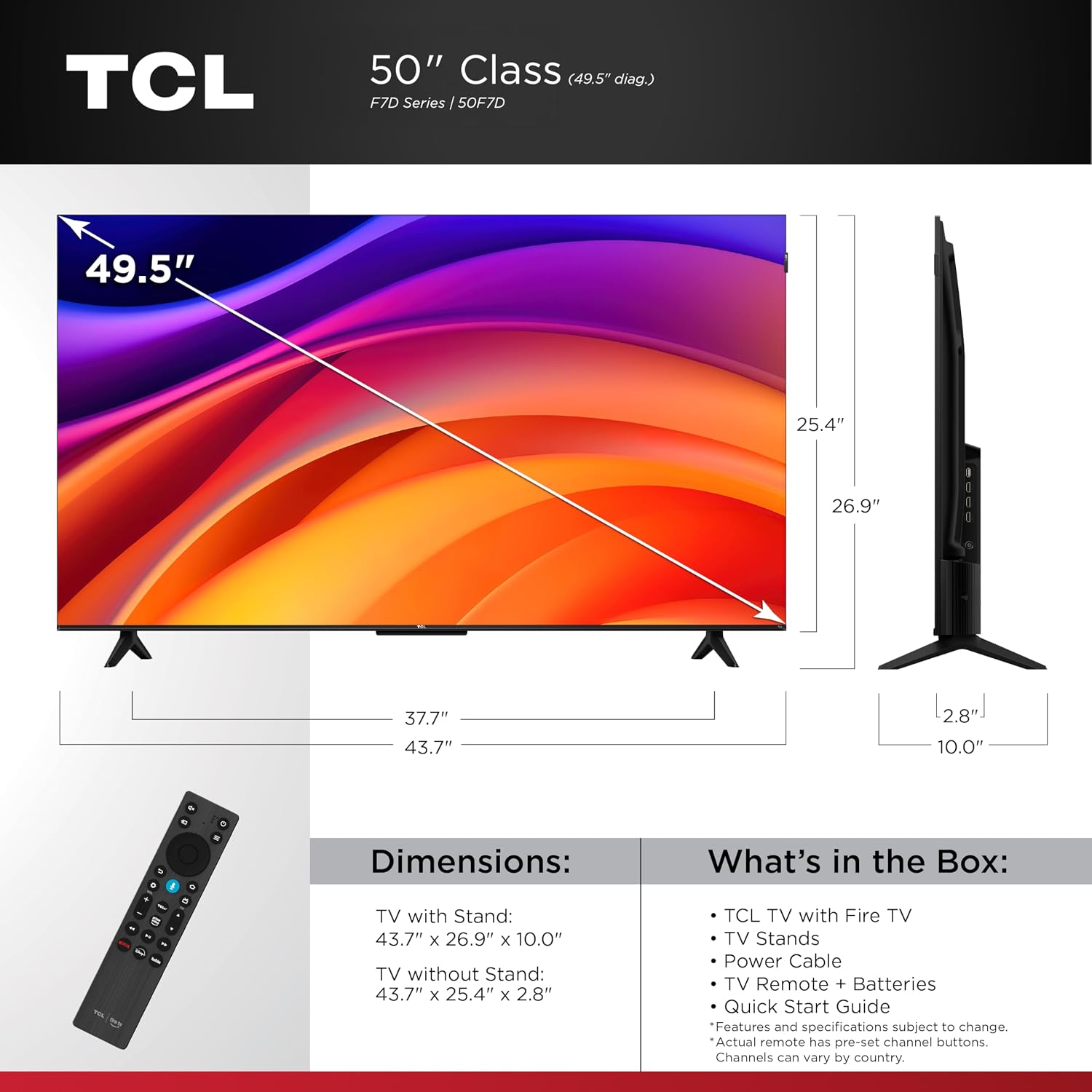 TELEVISOR TCL 50 PULGADAS F7D SERIES QLED 4K UHD SMART TV 2026 - 3
