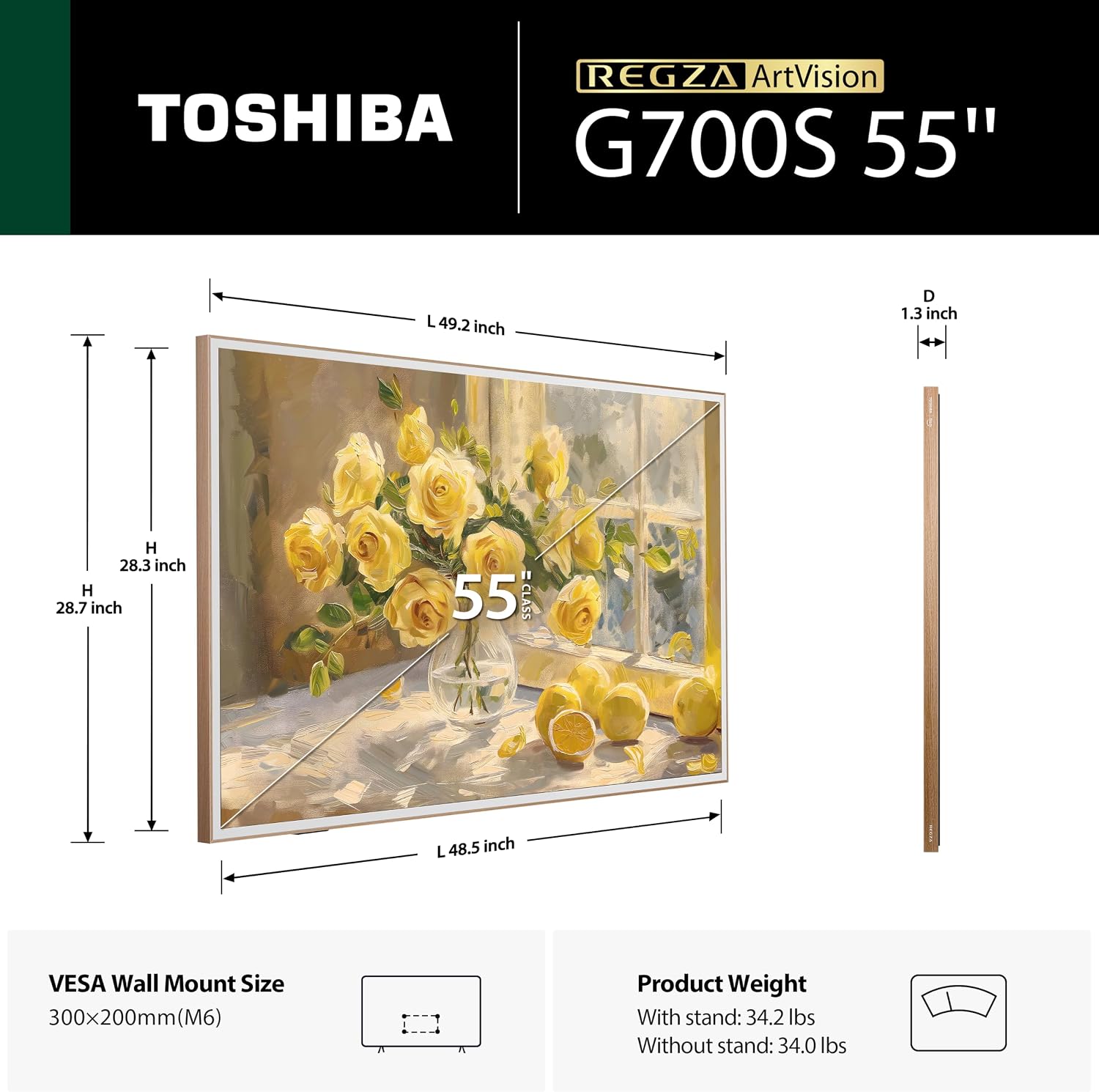 TELEVISOR TOSHIBA 55' G700 SERIES ARTVISION 4K UHD SMART FIRE TV QLED 165HZ - 2