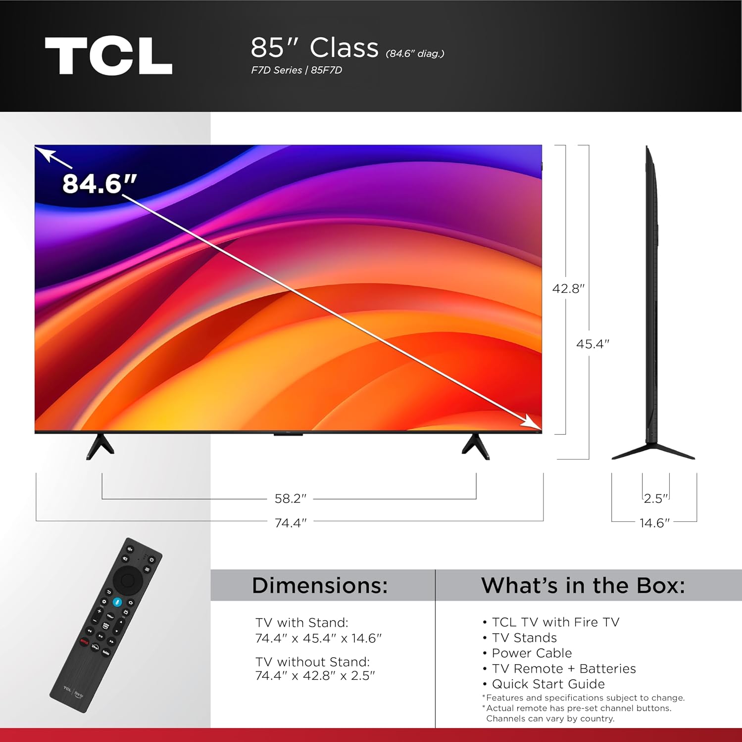 TELEVISOR TCL 85 PULGADAS F7D SERIES QLED 4K UHD SMART TV 2026 - 3