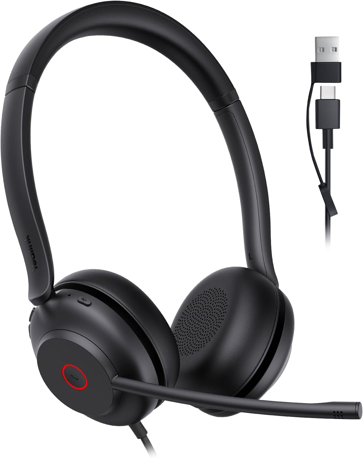 HEADSET CON CABLE YEALINK UH35 2ND GEN USB-C/A CON MICRÓFONO AI NOISE CANCELING Y AUDIO HD - 1