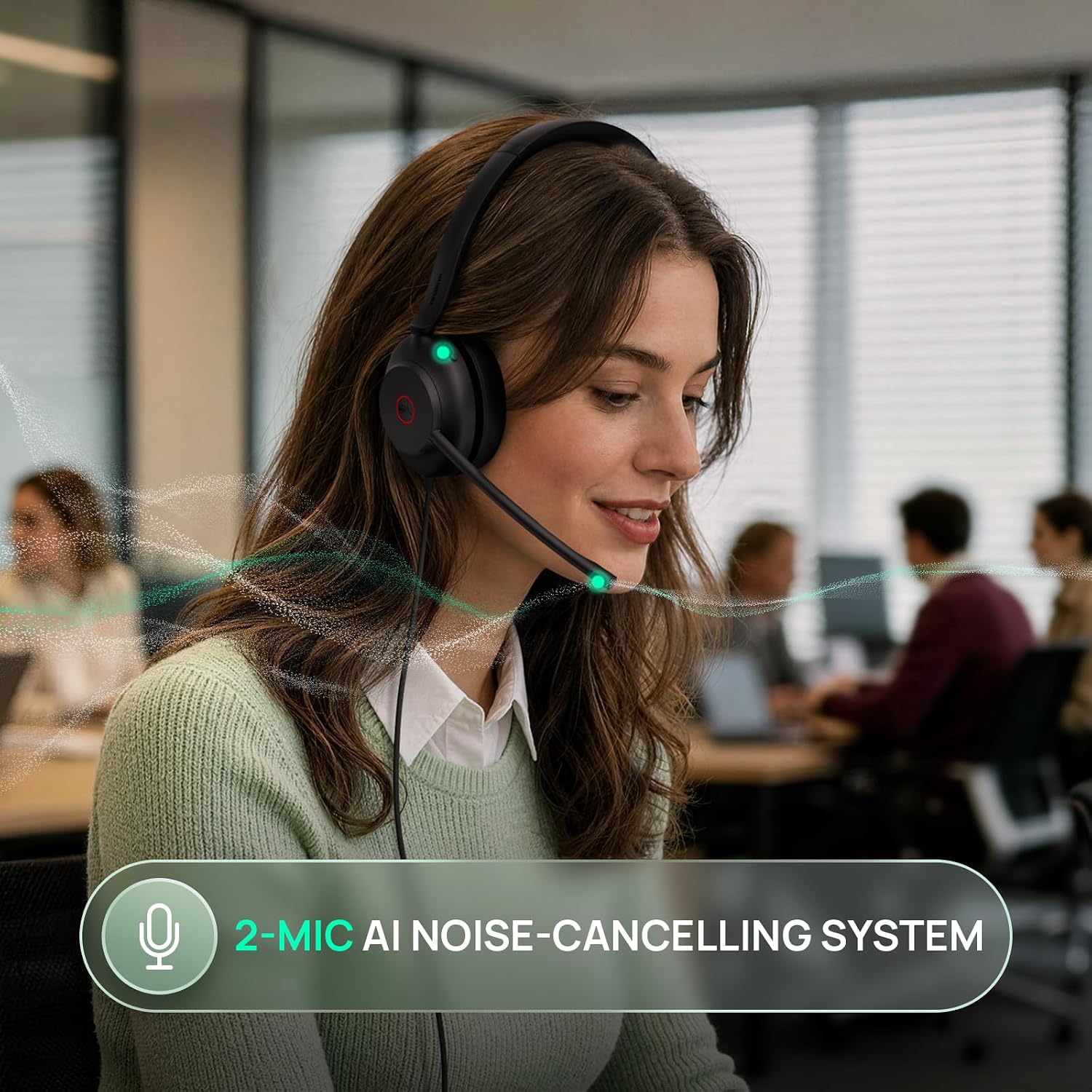 HEADSET CON CABLE YEALINK UH35 2ND GEN USB-C/A CON MICRÓFONO AI NOISE CANCELING Y AUDIO HD - 2