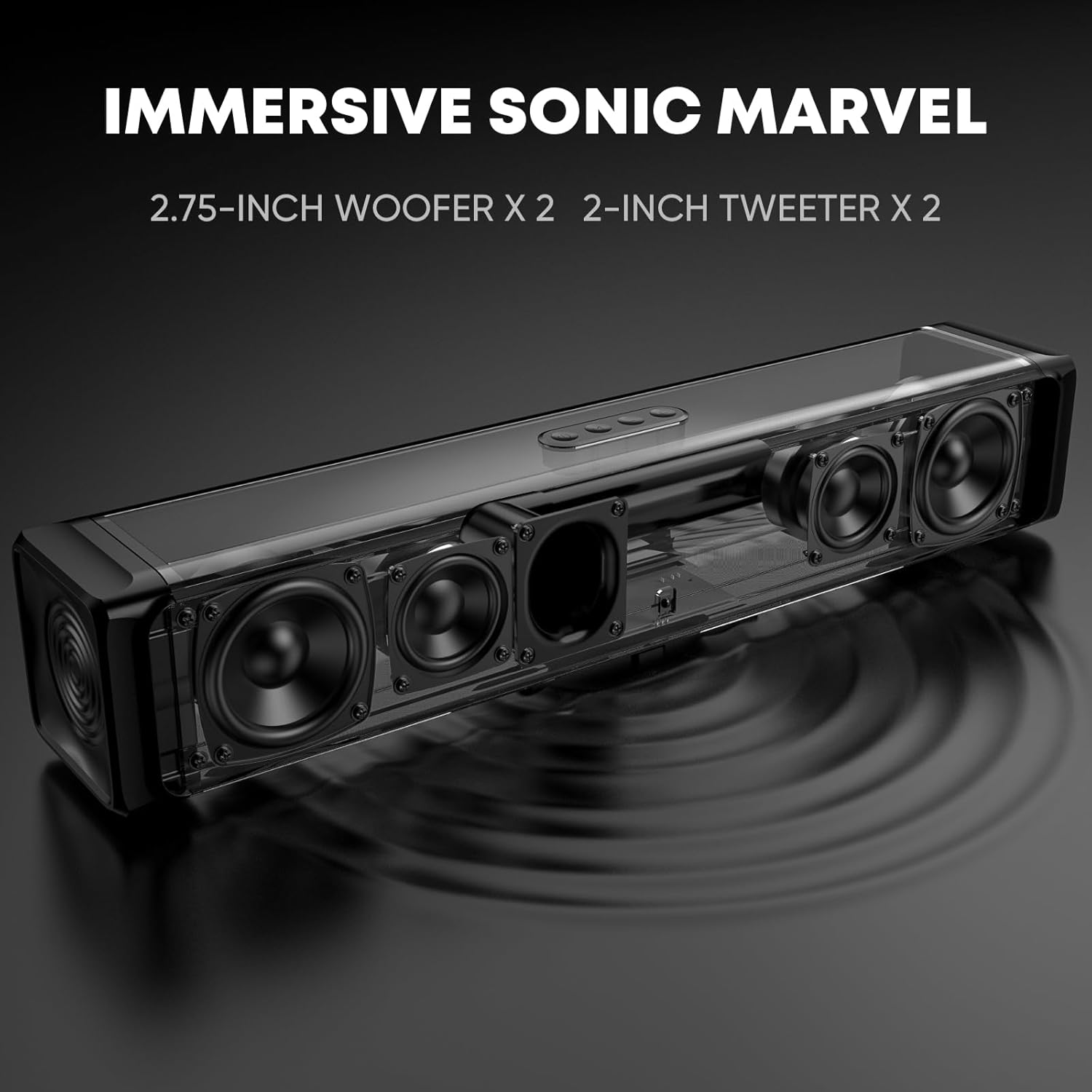 BARRA DE SONIDO SAIYIN 17 PULGADAS CON BLUETOOTH HDMI-ARC ÓPTICO AUX - 2
