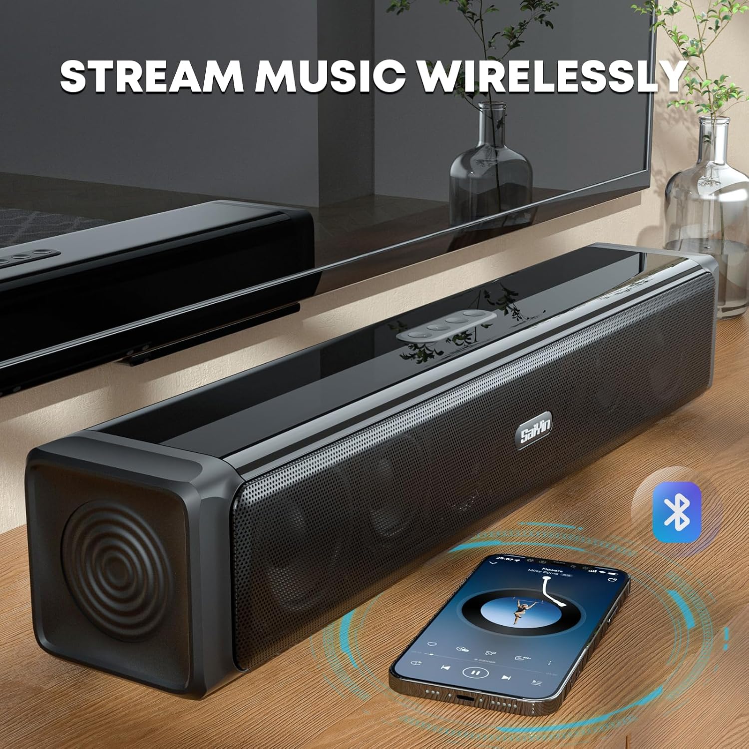 BARRA DE SONIDO SAIYIN 17 PULGADAS CON BLUETOOTH HDMI-ARC ÓPTICO AUX - 3