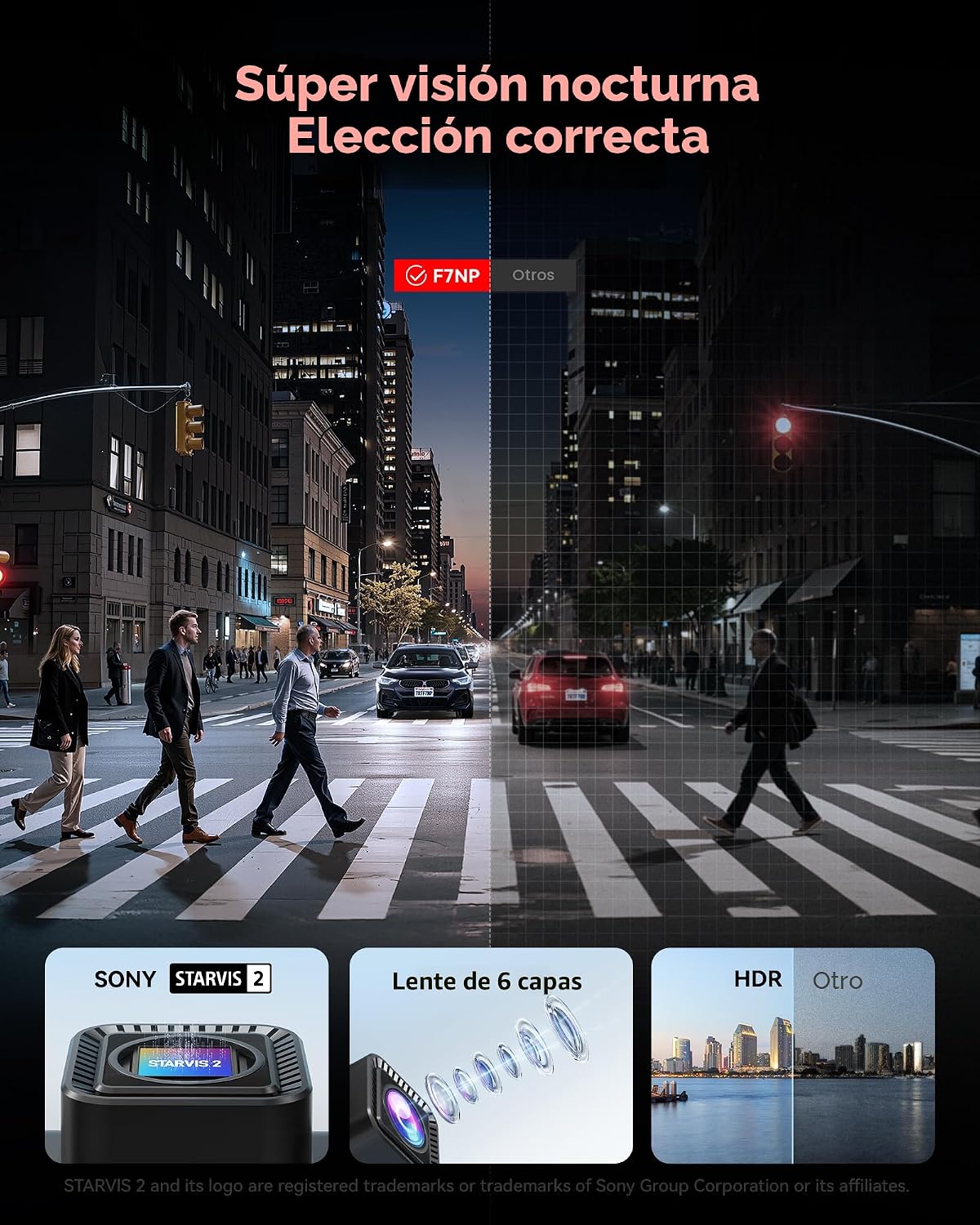 CÁMARA PARA AUTO REDTIGER F7NP 4K FRONTAL Y TRASERA CON SENSOR STARVIS 2 Y TARJETA INCLUIDA - 3