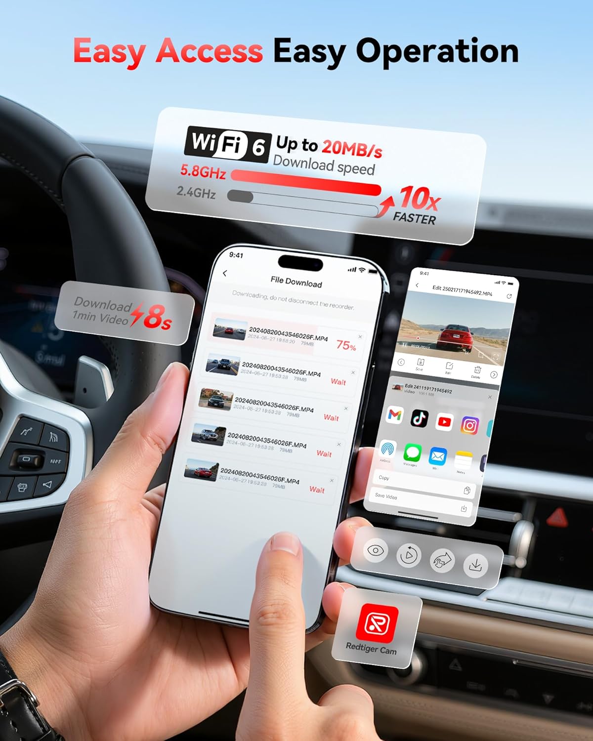 CÁMARA PARA AUTO REDTIGER F7NP 4K FRONTAL Y TRASERA CON SENSOR STARVIS 2 Y TARJETA INCLUIDA - 4