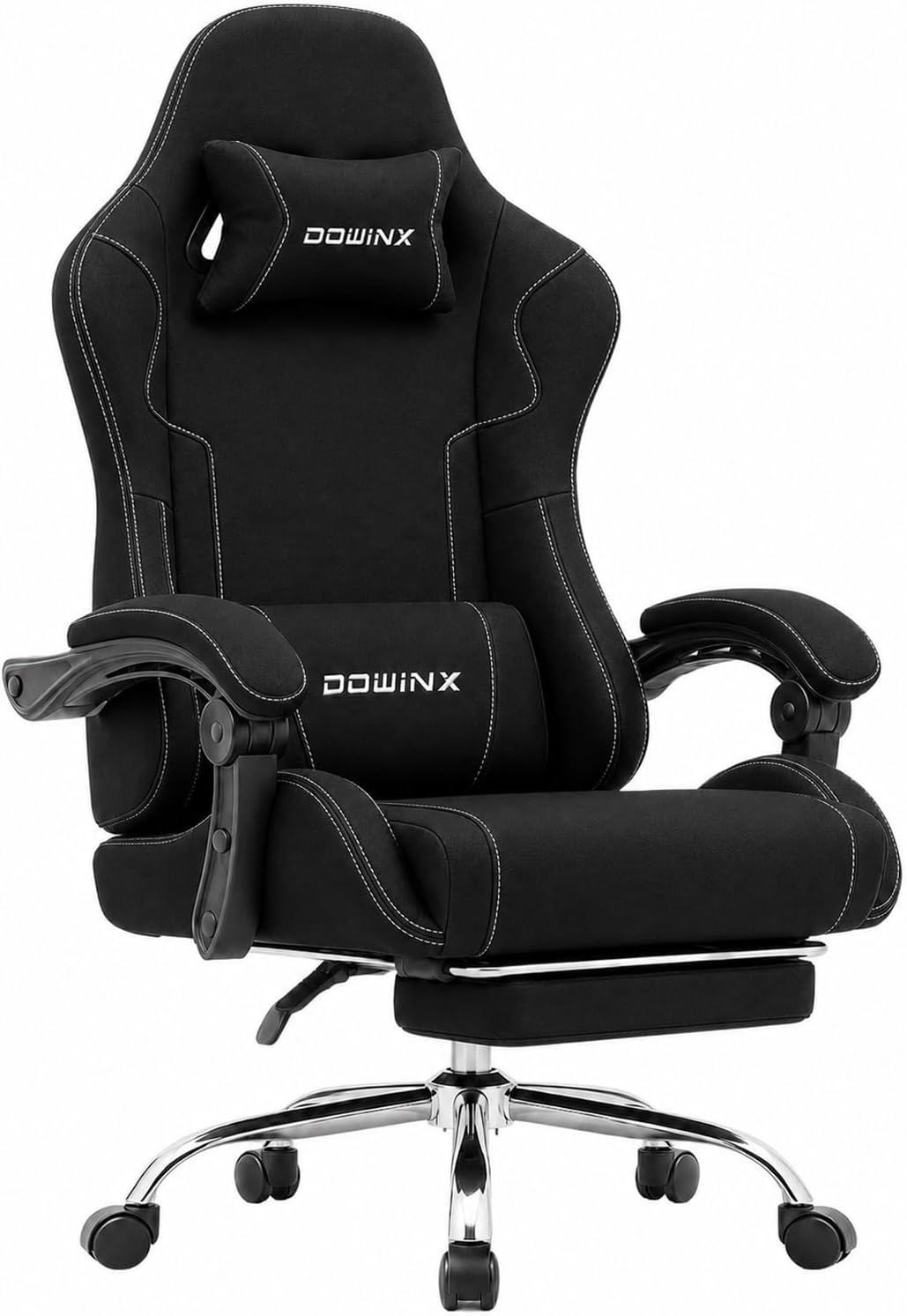 SILLA DE OFICINA DOWINX ERGONOMIC GAMING CON REPOSAPIÉS Y MASAJE LUMBAR, BRAZOS 2D, CAPACIDAD 150 KG, NEGRO - 1