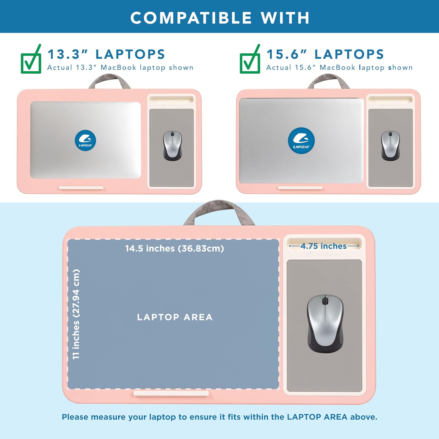 ORGANIZADOR DE ESCRITORIO LAPGEAR HOME OFFICE LAP DESK PARA LAPTOPS HASTA 15.6” ROSADO - 3