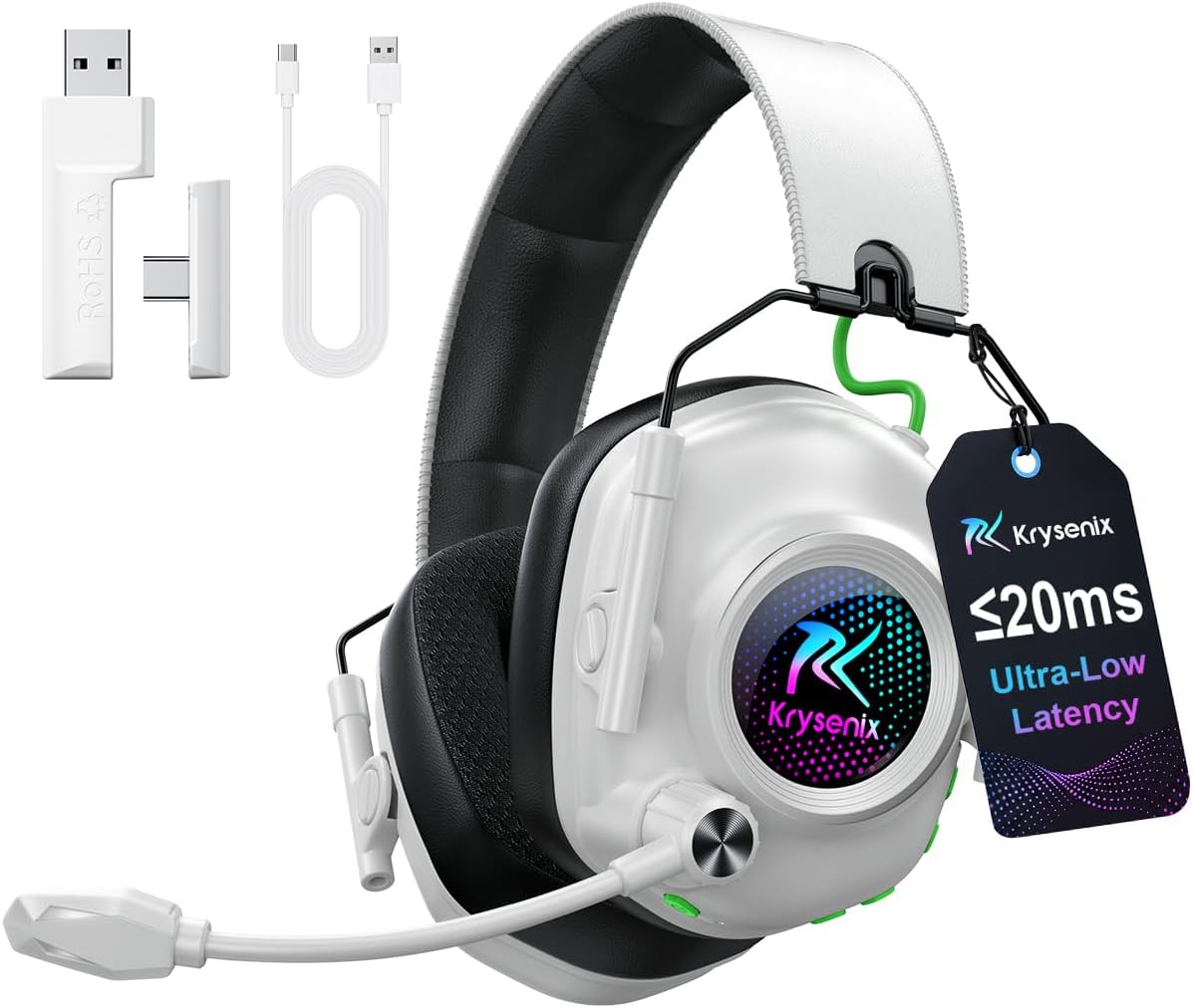 AUDÍFONOS INALÁMBRICOS PARA GAMING KRYSENIX CON MICRÓFONO Y SONIDO 7.1 PARA PS5, PS4 Y PC - 1