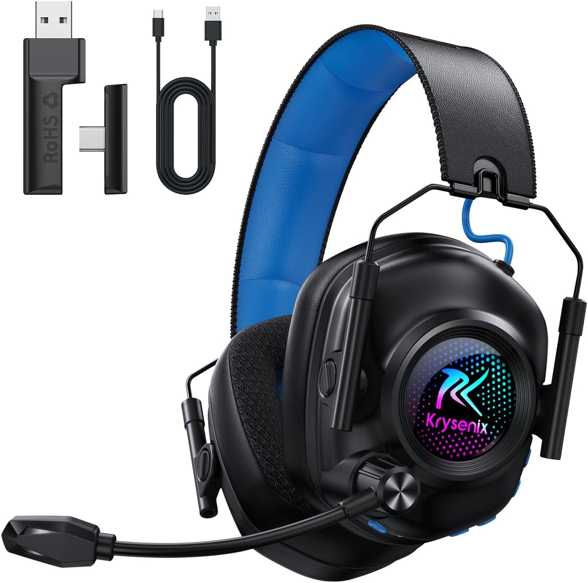 AUDÍFONOS INALÁMBRICOS PARA GAMING KRYSENIX CON MICRÓFONO Y SONIDO 7.1 PARA PS5, PS4 Y PC - 1
