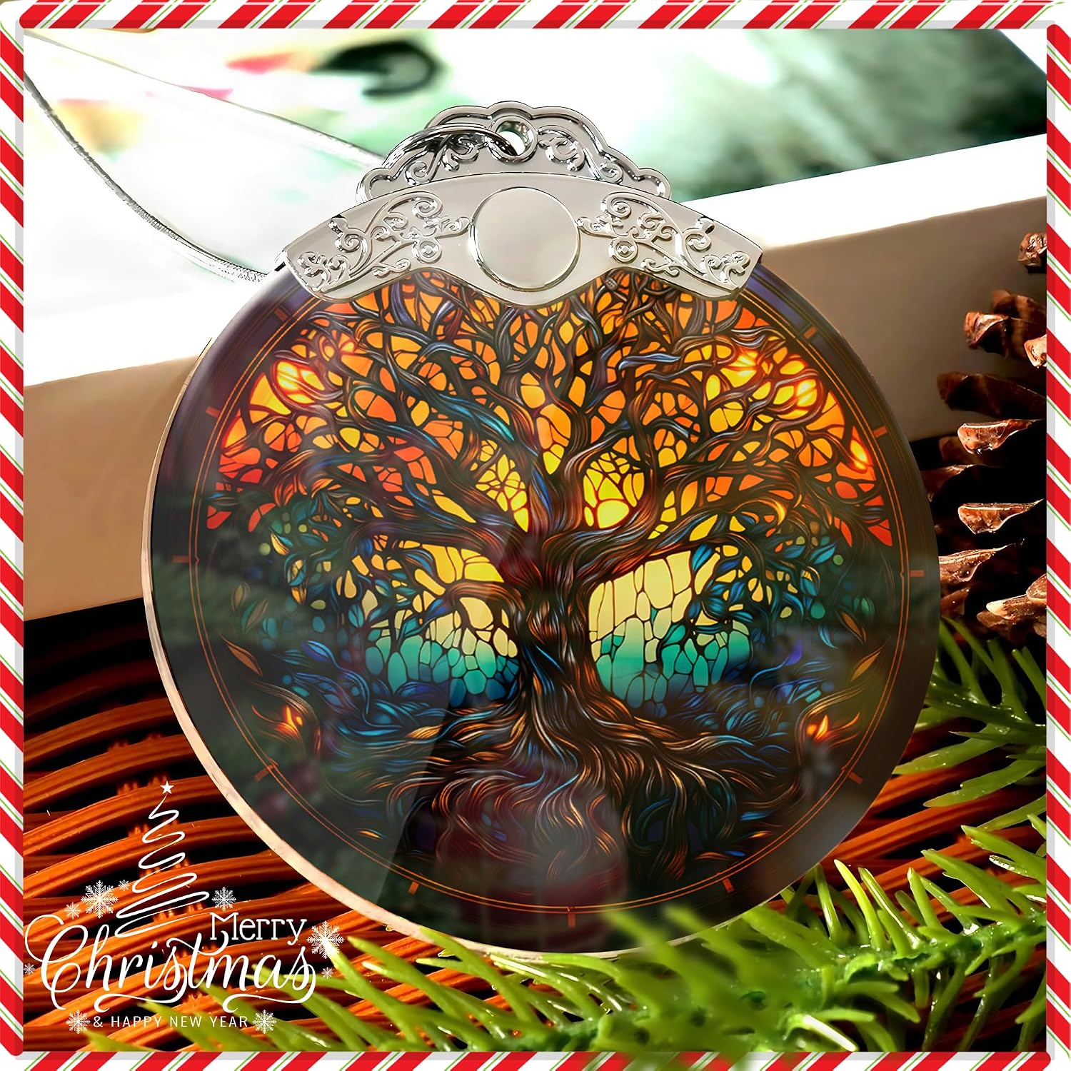 ADORNO NAVIDEÑO SENSEMORY ÁRBOL DE LA VIDA BLANCO - 2