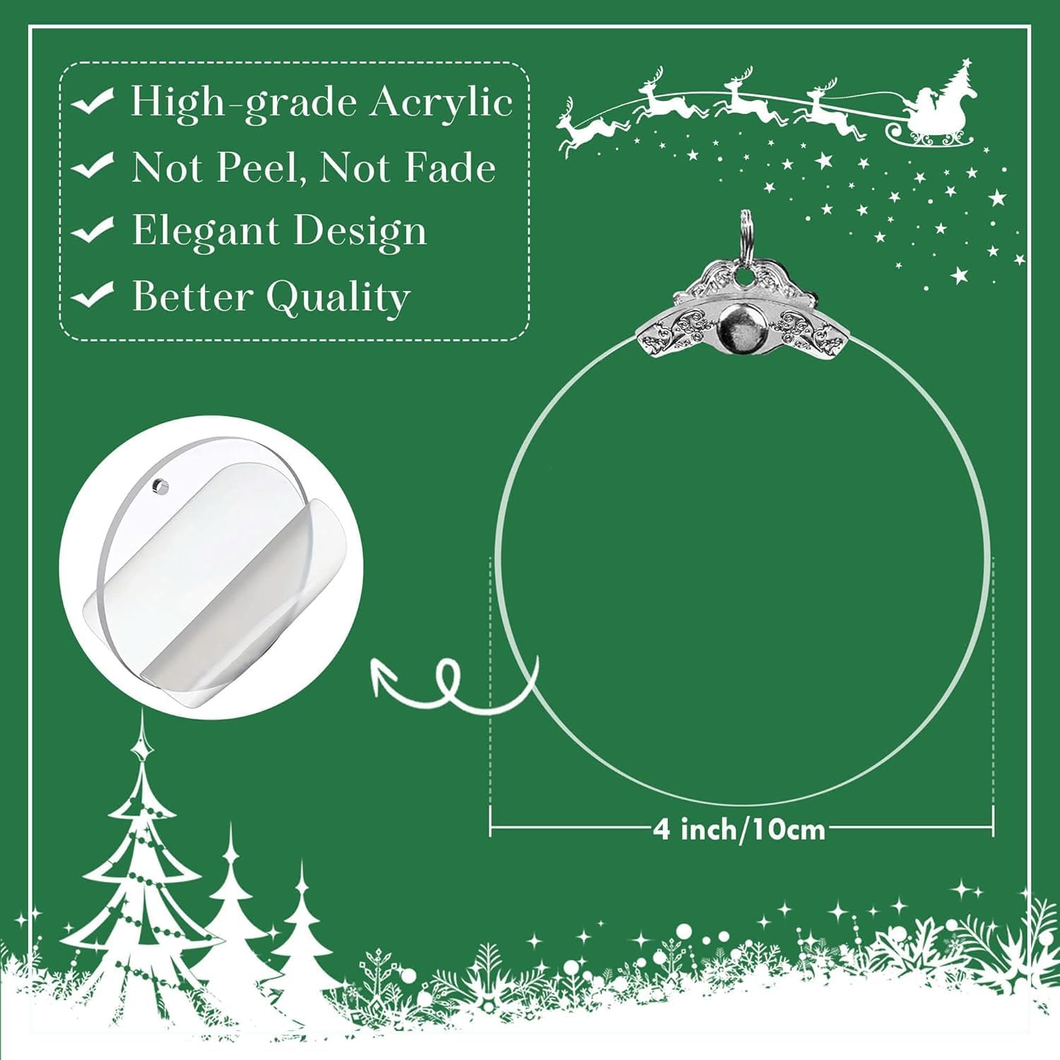 ADORNO NAVIDEÑO SENSEMORY MUÑECO DE NIEVE ACRÍLICO 10 CM - 3