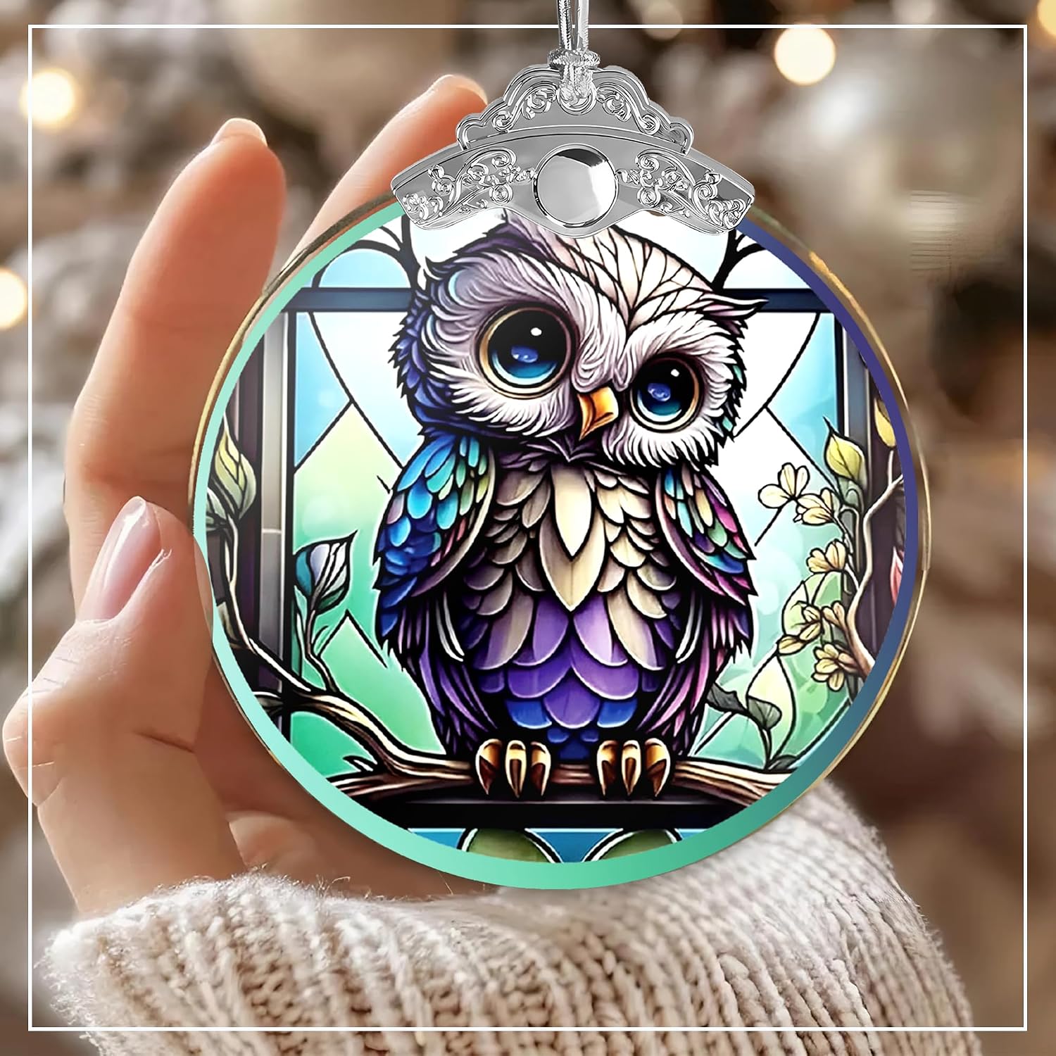 ADORNO BÚHO SENSEMORY 2026 ACRÍLICO GRANDE PARA ÁRBOL DE NAVIDAD - 4