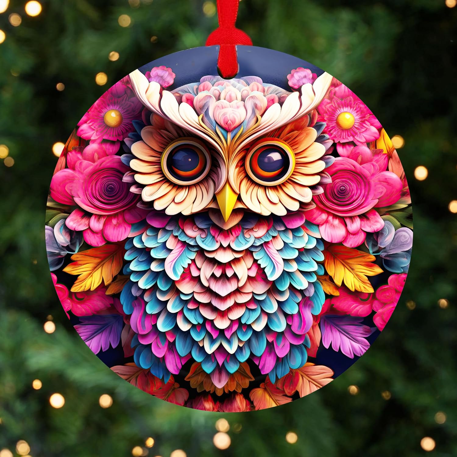 ADORNO NAVIDEÑO BÚHO SENSEMORY ACRÍLICO MULTICOLOR - 2