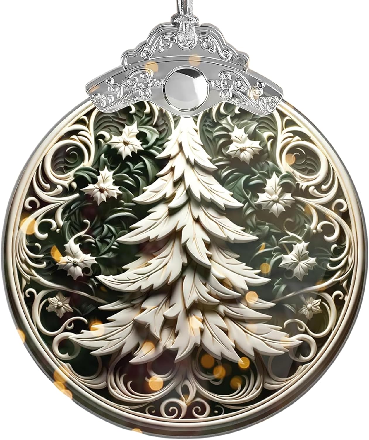 ADORNO NAVIDEÑO ÁRBOL BLANCO SENSEMORY 2025 ACRÍLICO - 1
