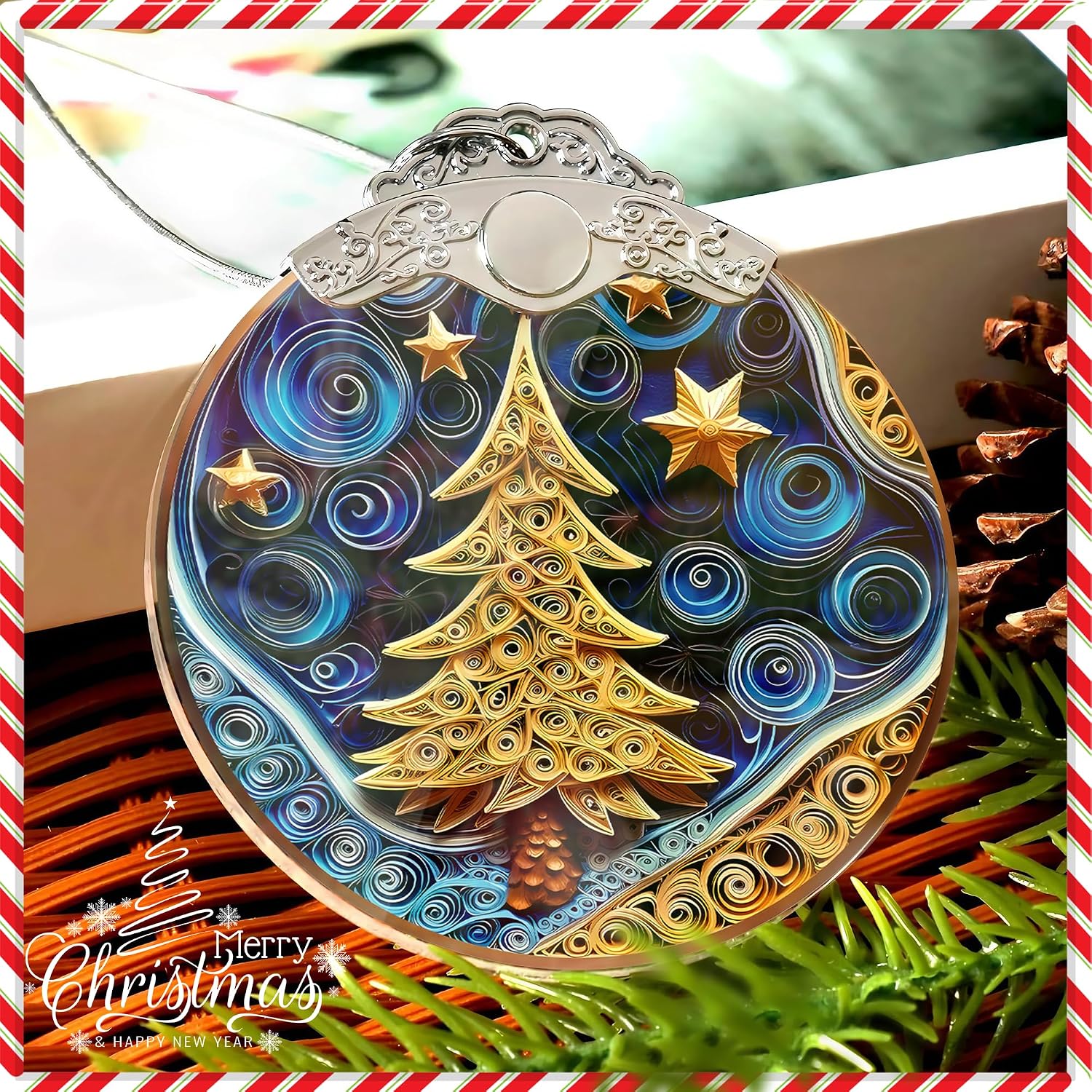 ADORNO NAVIDEÑO SENSEMORY QUILLING 2026 ÁRBOL DORADO - 3