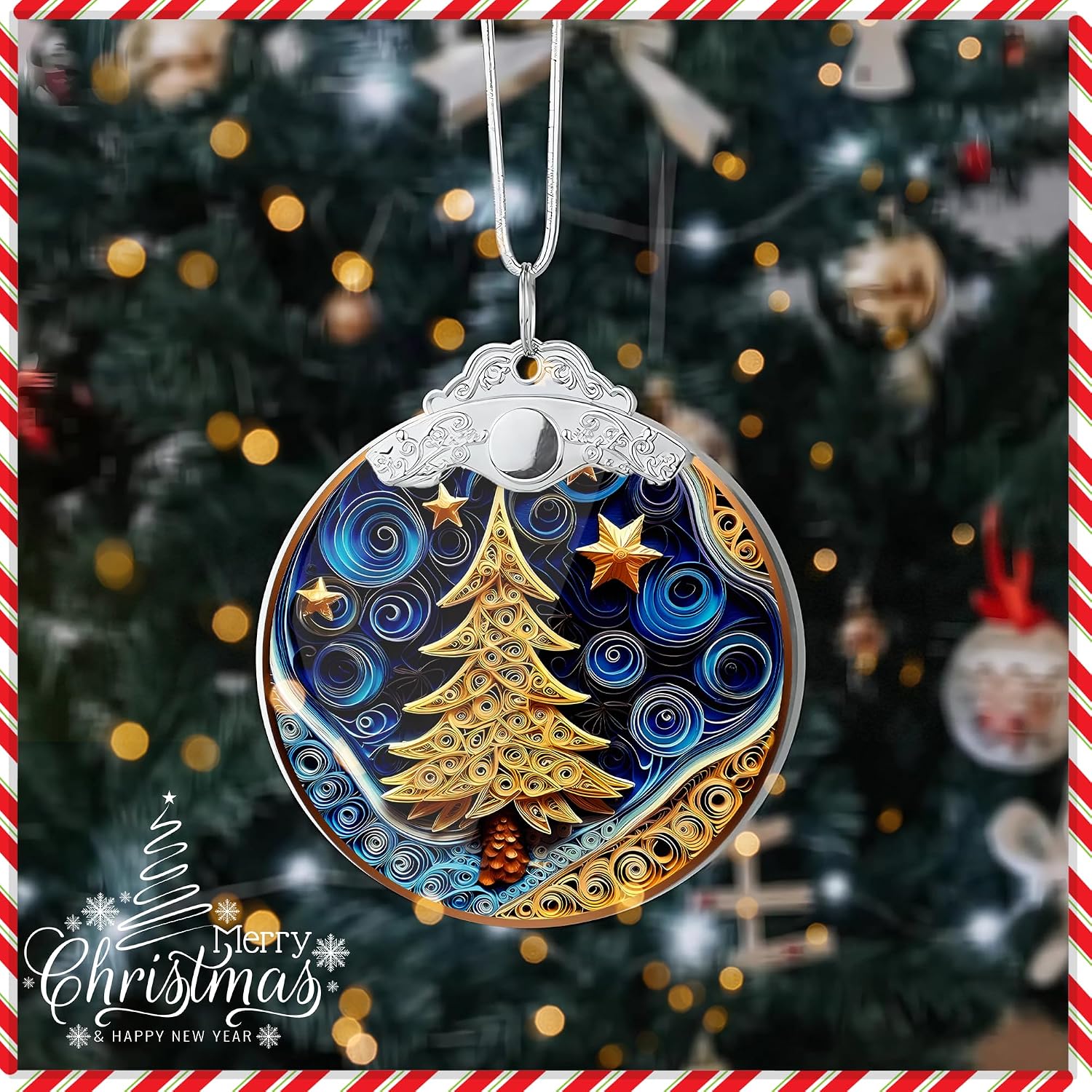 ADORNO NAVIDEÑO SENSEMORY QUILLING 2026 ÁRBOL DORADO - 4