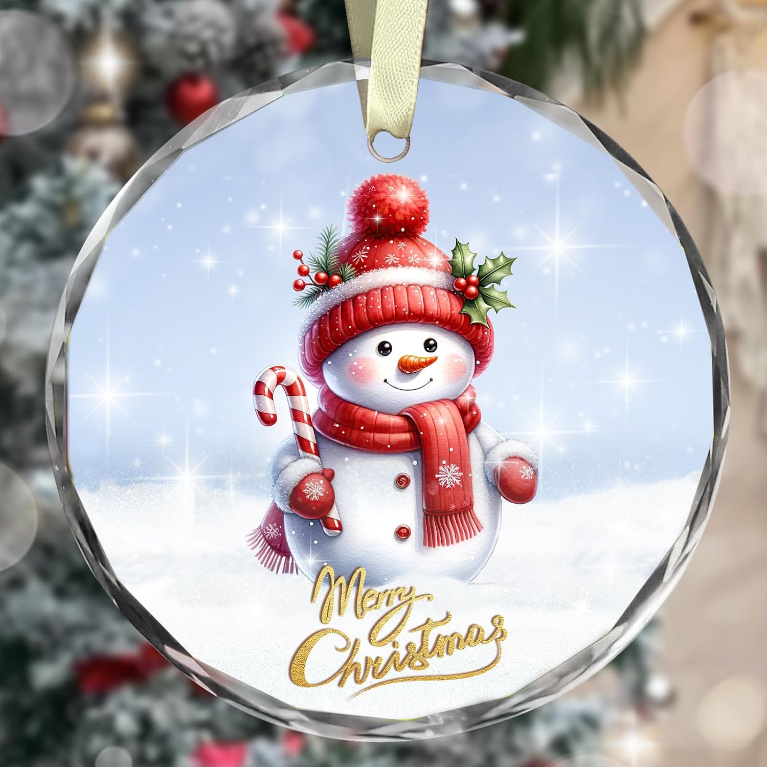 ADORNO DE NAVIDAD LYD EODESY MUÑECO DE NIEVE CRISTAL - 1
