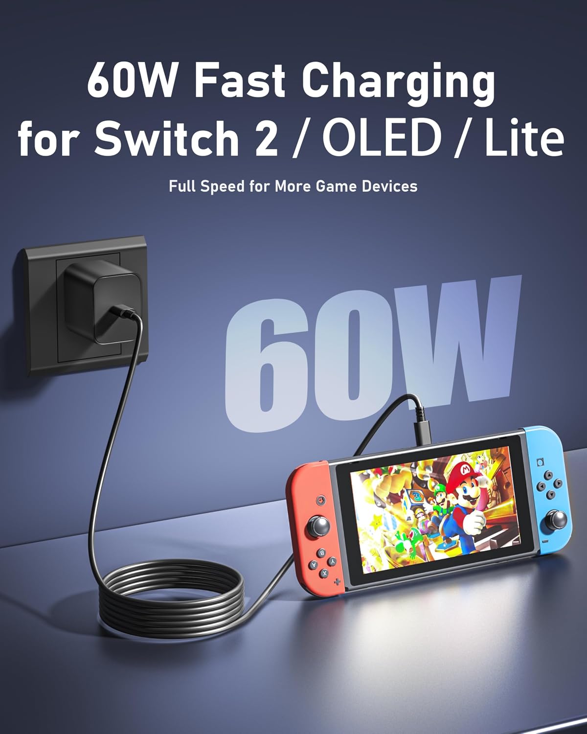 CARGADOR USB-C 60W IBATTS PARA STEAM DECK Y SWITCH 2/OLED/LITE CON CABLE DE 2 METROS - 2