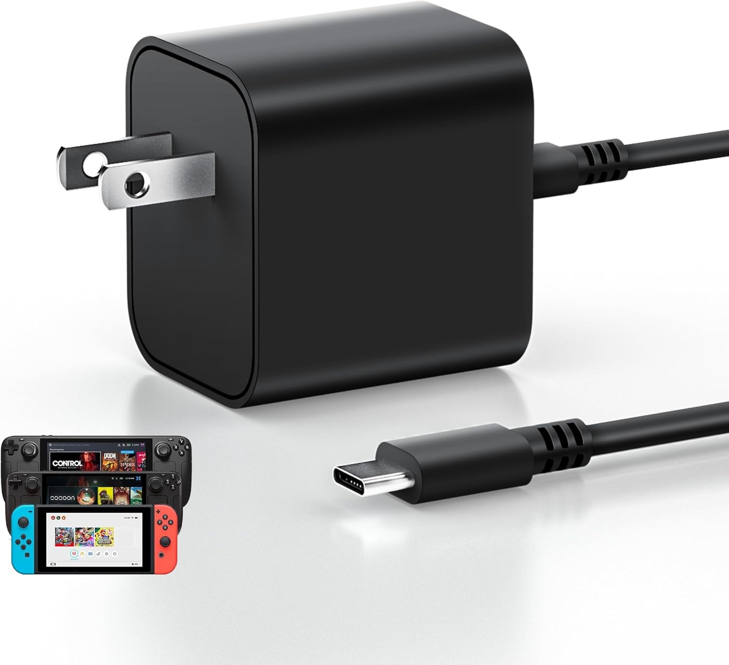 CARGADOR USB-C 60W IBATTS PARA STEAM DECK Y SWITCH - 1