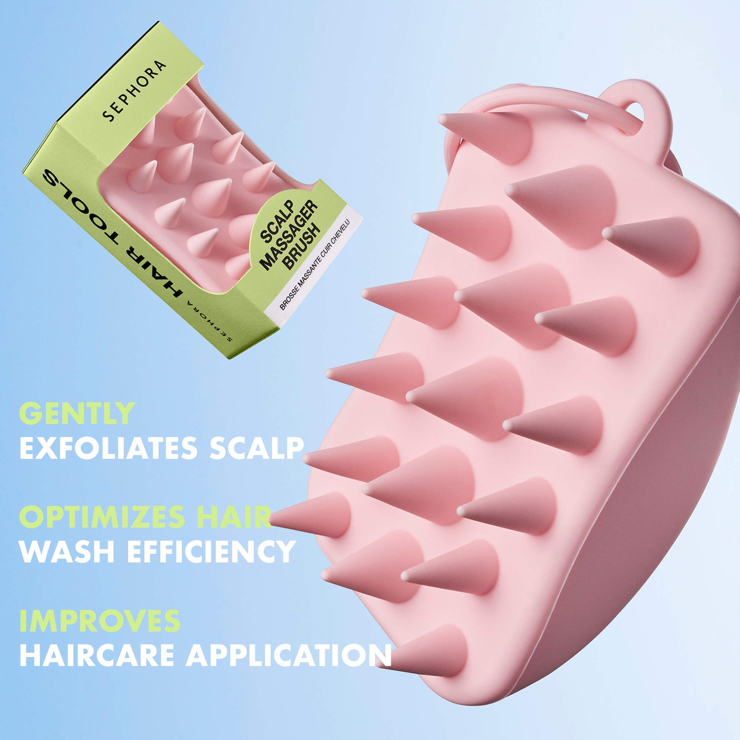 MASAJEADOR DE CUERO CABELLUDO SEPHORA COLLECTION SILICONA ROSA - 4