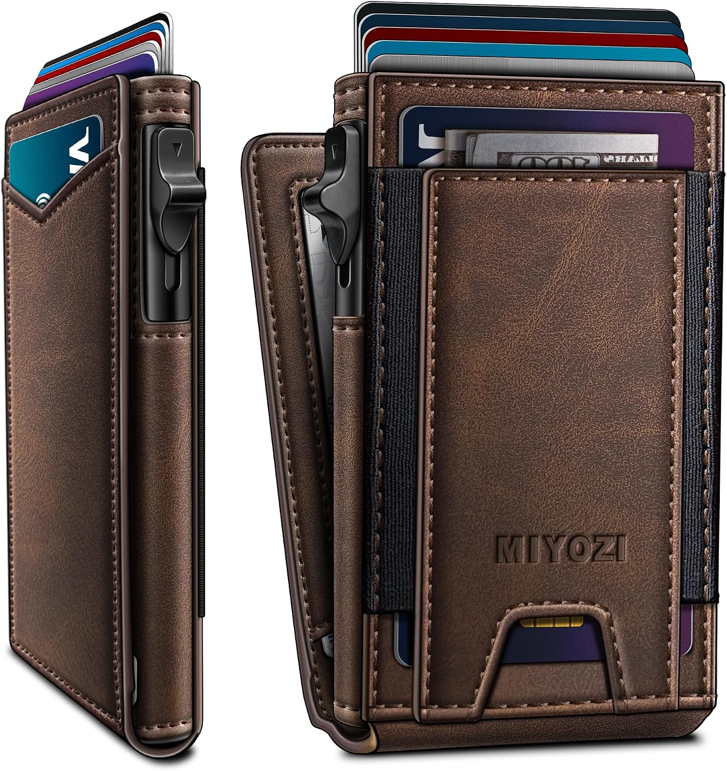 BILLETERA PARA HOMBRE MIYOZI SLIM POP UP CON BLOQUEO RFID Y VENTANA PARA ID - 1