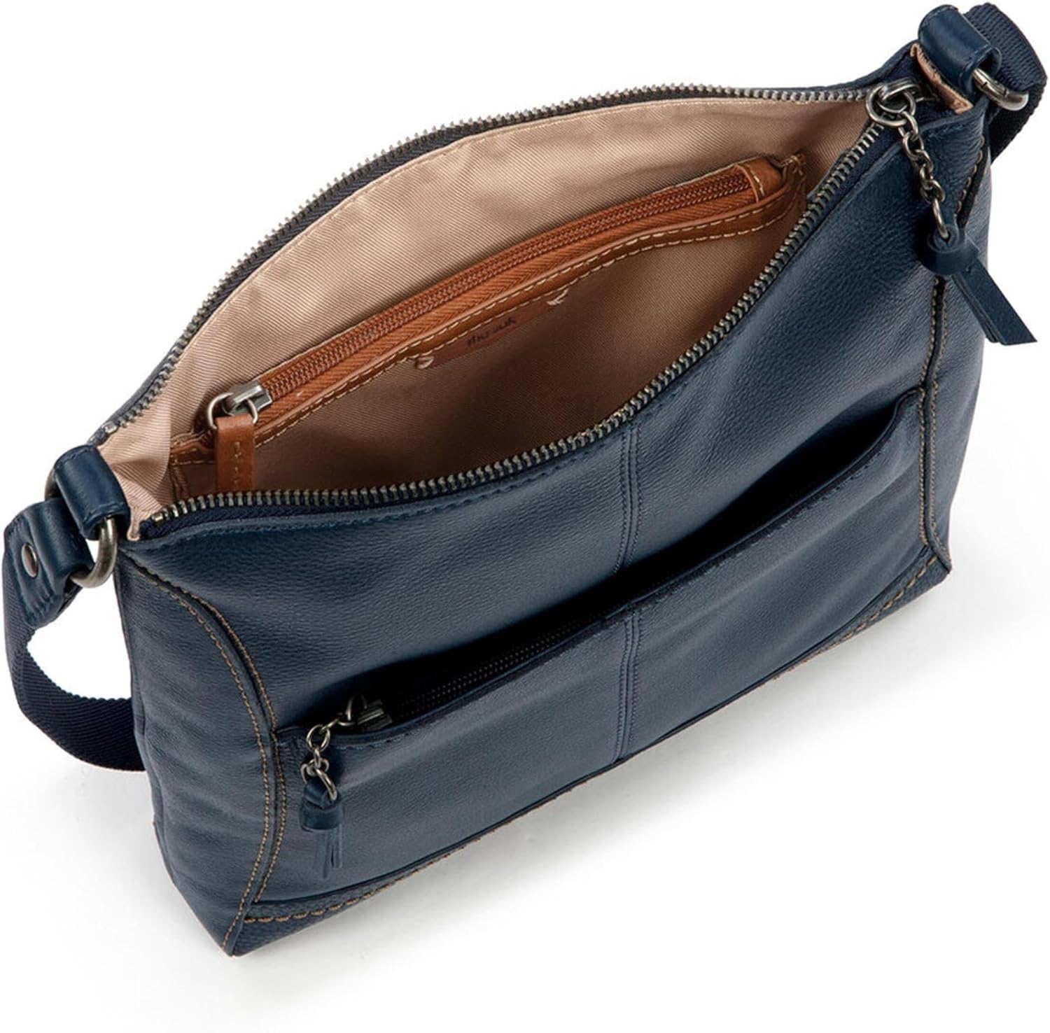 BOLSO CRUZADO THE SAK LUCIA DE CUERO CON CIERRE Y CORREA AJUSTABLE - 4