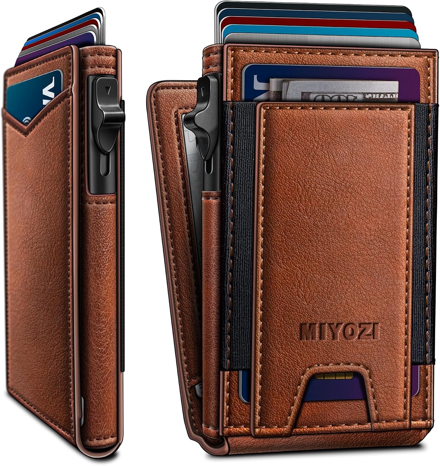 BILLETERA PARA HOMBRE MIYOZI SLIM POP UP CON BLOQUEO RFID Y VENTANA PARA ID - 1