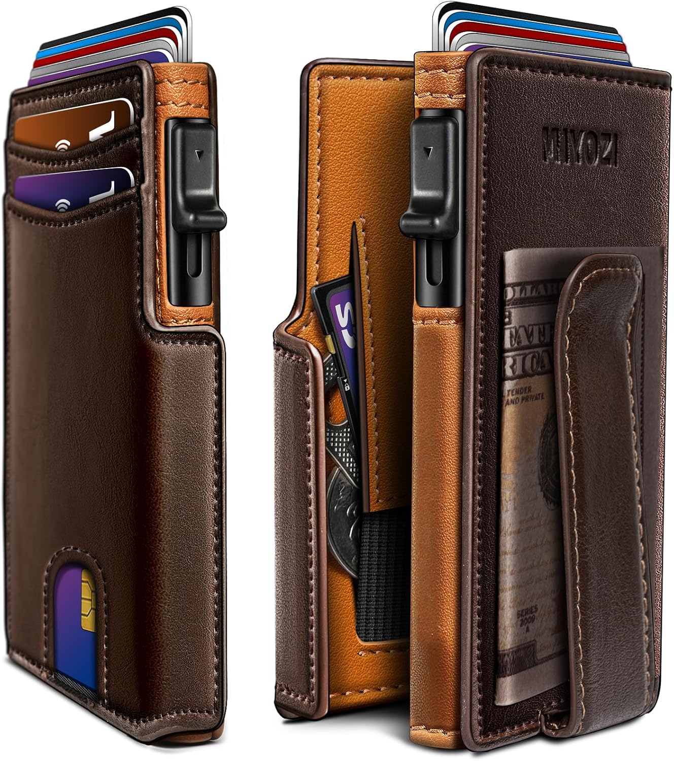 BILLETERA PARA HOMBRE MIYOZI MINIMALISTA MAGNÉTICA CON BLOQUEO RFID Y CLIP PARA DINERO - 1