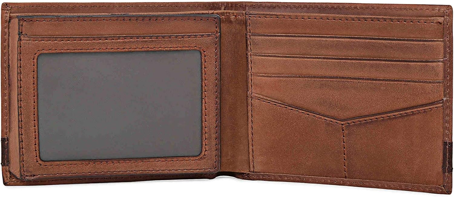 BILLETERA PARA HOMBRE FOSSIL QUINN DE CUERO MARRÓN CON FLIP ID - 4