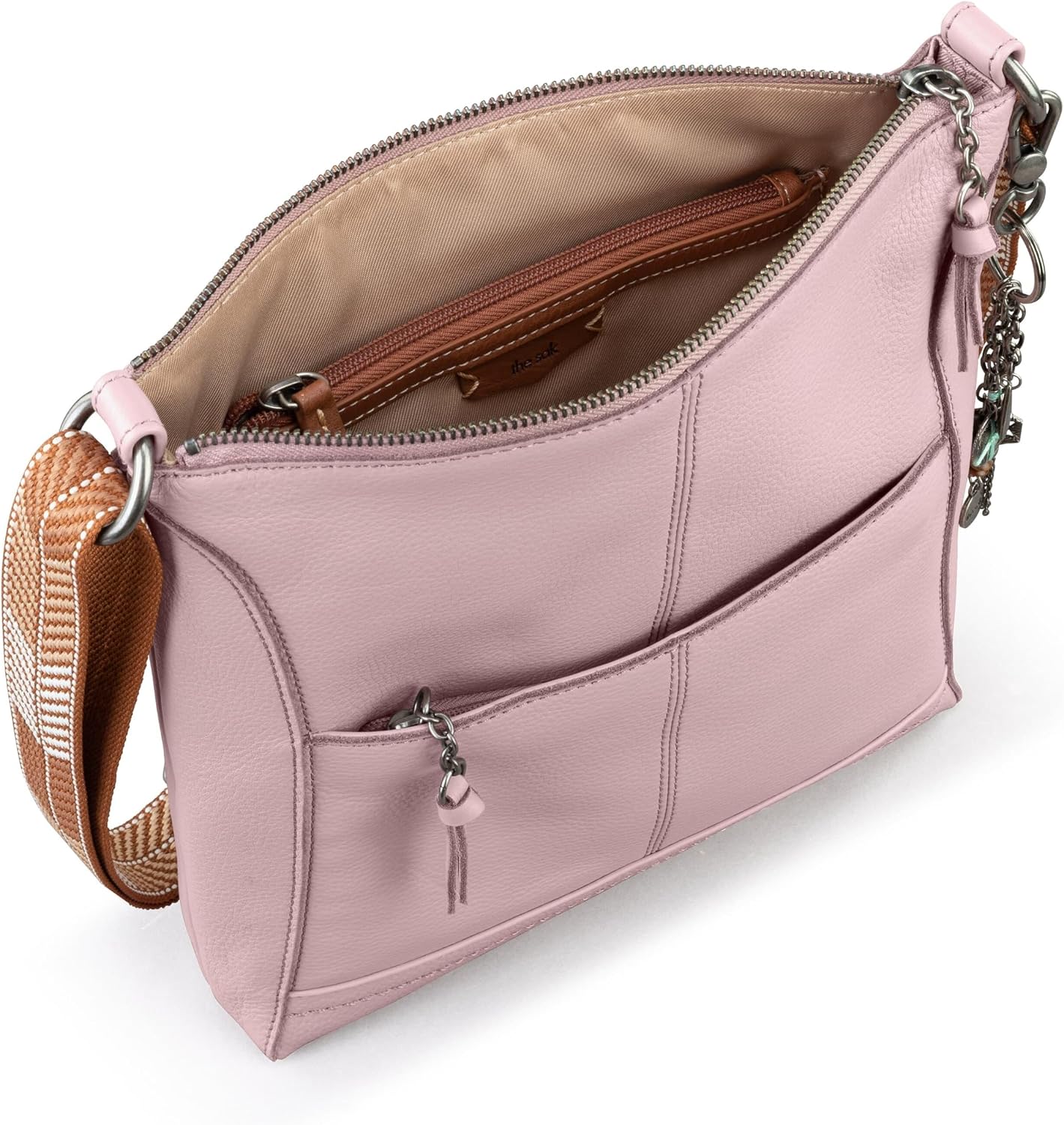 BOLSO CRUZADO DE CUERO THE SAK LUCIA CON CIERRE Y CORREA AJUSTABLE - 4