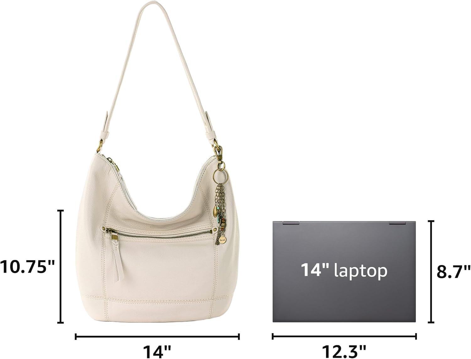 BOLSO HOBO DE CUERO THE SAK SEQUOIA GRANDE CON BOLSILLO CON CIERRE - 3
