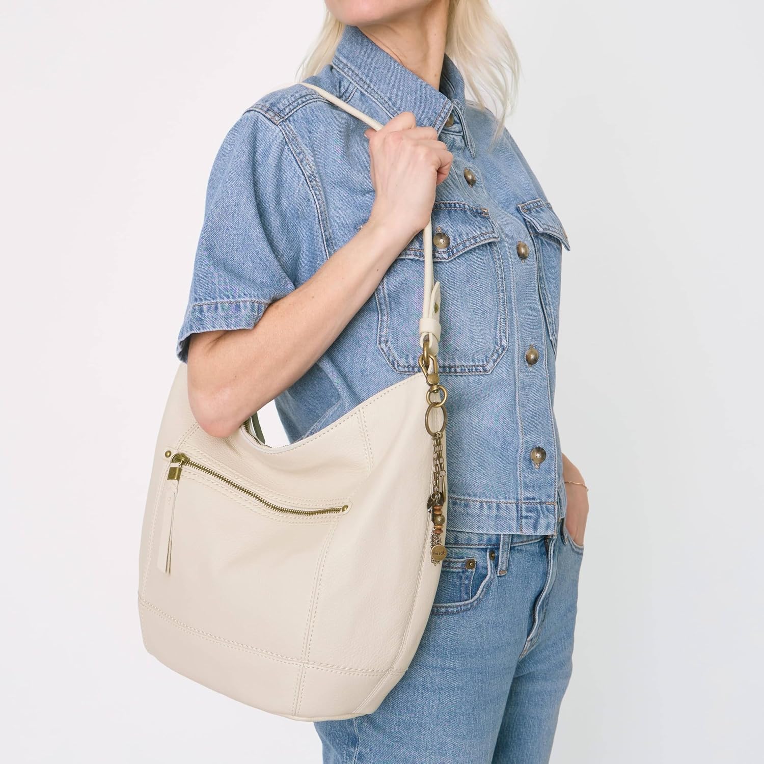 BOLSO HOBO DE CUERO THE SAK SEQUOIA GRANDE CON BOLSILLO CON CIERRE - 4