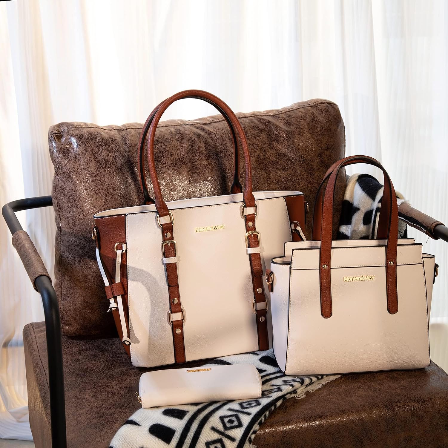 SET DE CARTERAS MONTANA WEST 3 PIEZAS TOTE BAG Y SATCHEL PARA MUJER - 2