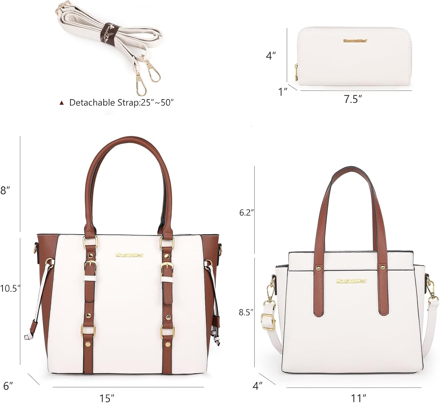 SET DE CARTERAS MONTANA WEST 3 PIEZAS TOTE BAG Y SATCHEL PARA MUJER - 5
