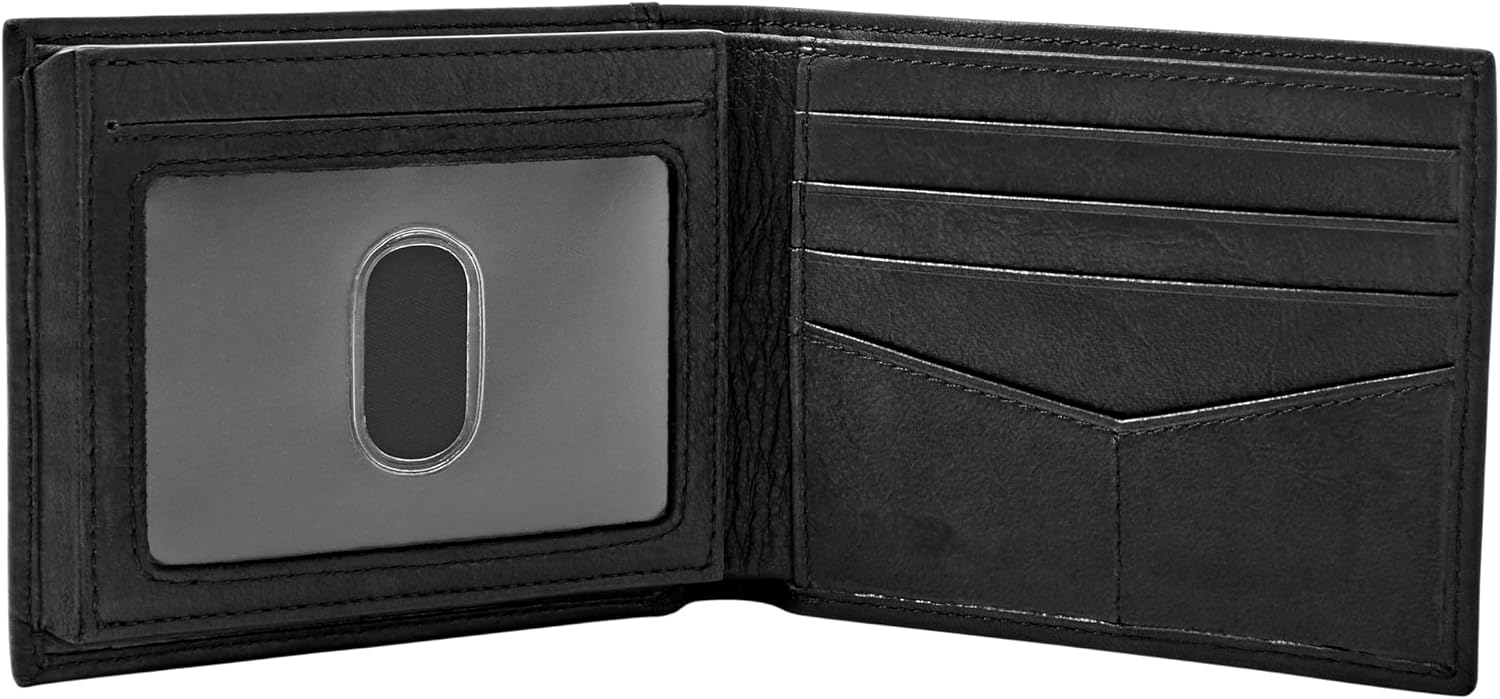 BILLETERA PARA HOMBRE FOSSIL INGRAM DE CUERO CON BLOQUEO RFID NEGRA - 2