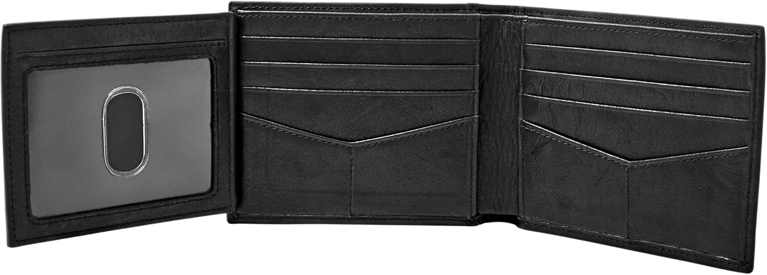 BILLETERA PARA HOMBRE FOSSIL INGRAM DE CUERO CON BLOQUEO RFID NEGRA - 3
