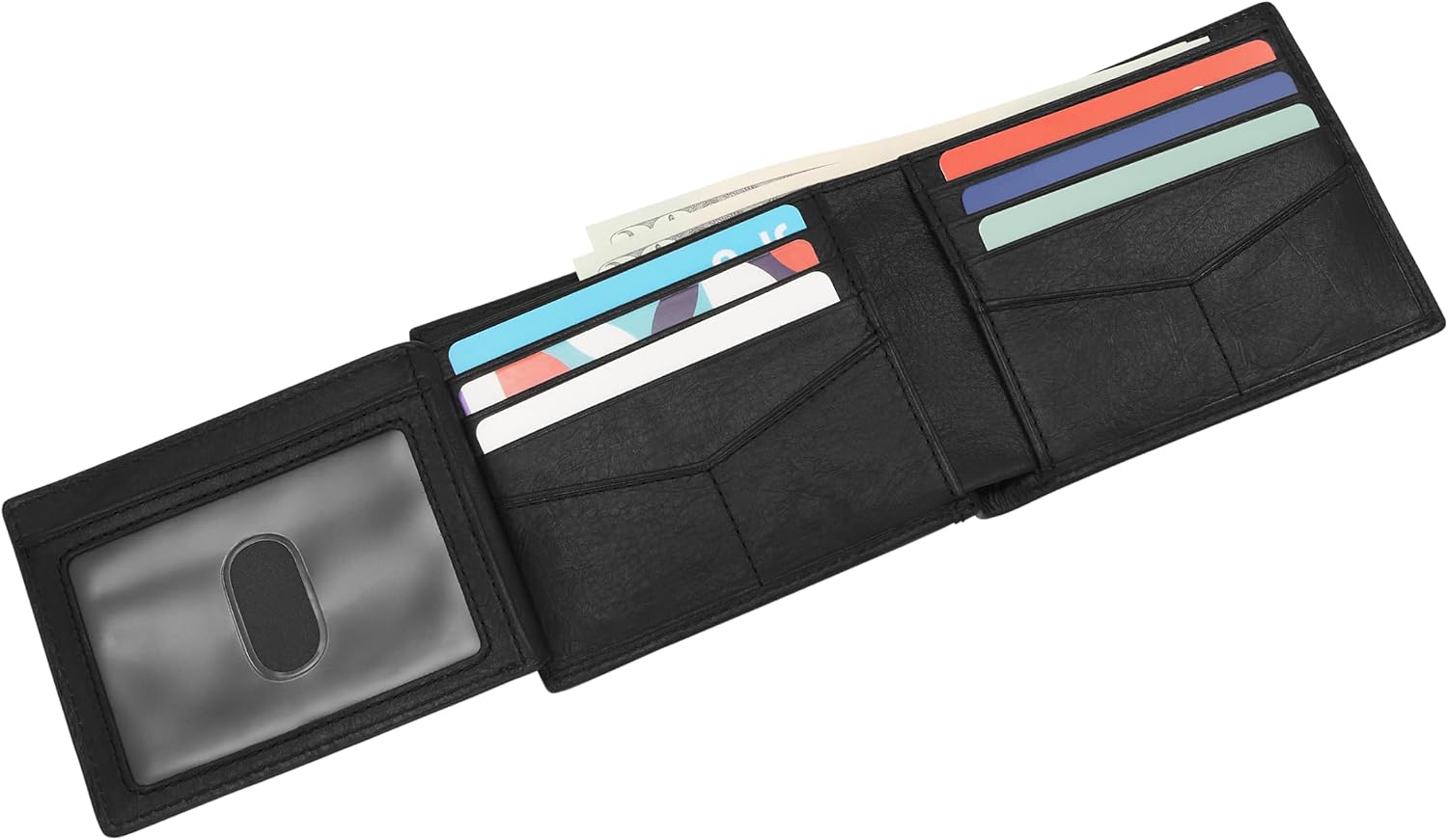 BILLETERA PARA HOMBRE FOSSIL INGRAM DE CUERO CON BLOQUEO RFID NEGRA - 5