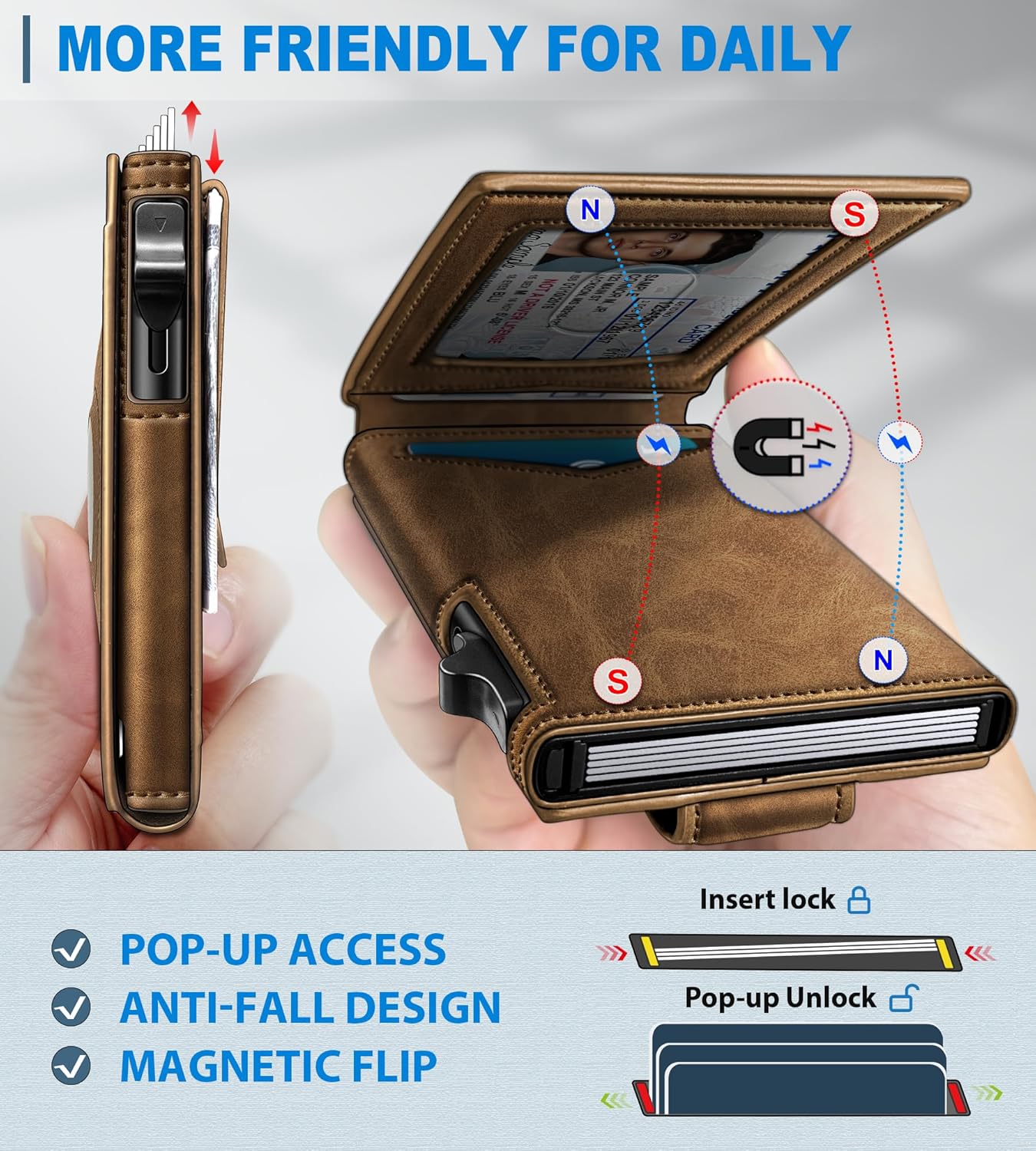 BILLETERA PARA HOMBRE MIYOZI AIRTAG CON CLIP PARA DINERO Y 9 TARJETAS - 3