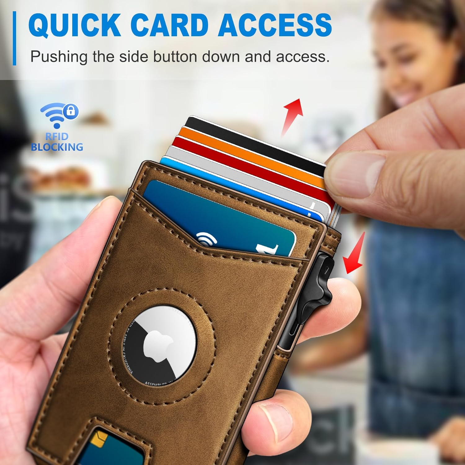 BILLETERA PARA HOMBRE MIYOZI AIRTAG CON CLIP PARA DINERO Y 9 TARJETAS - 5