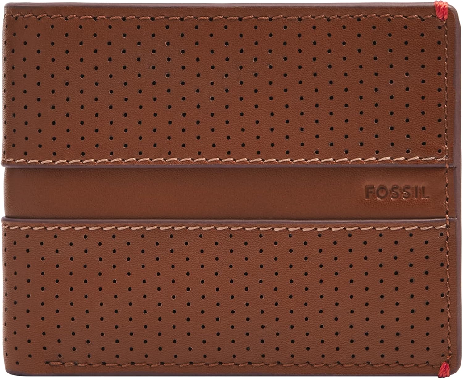 BILLETERA DE CUERO PARA HOMBRE FOSSIL QUINN BIFOLD CON VENTANA PARA ID NEGRA - 5