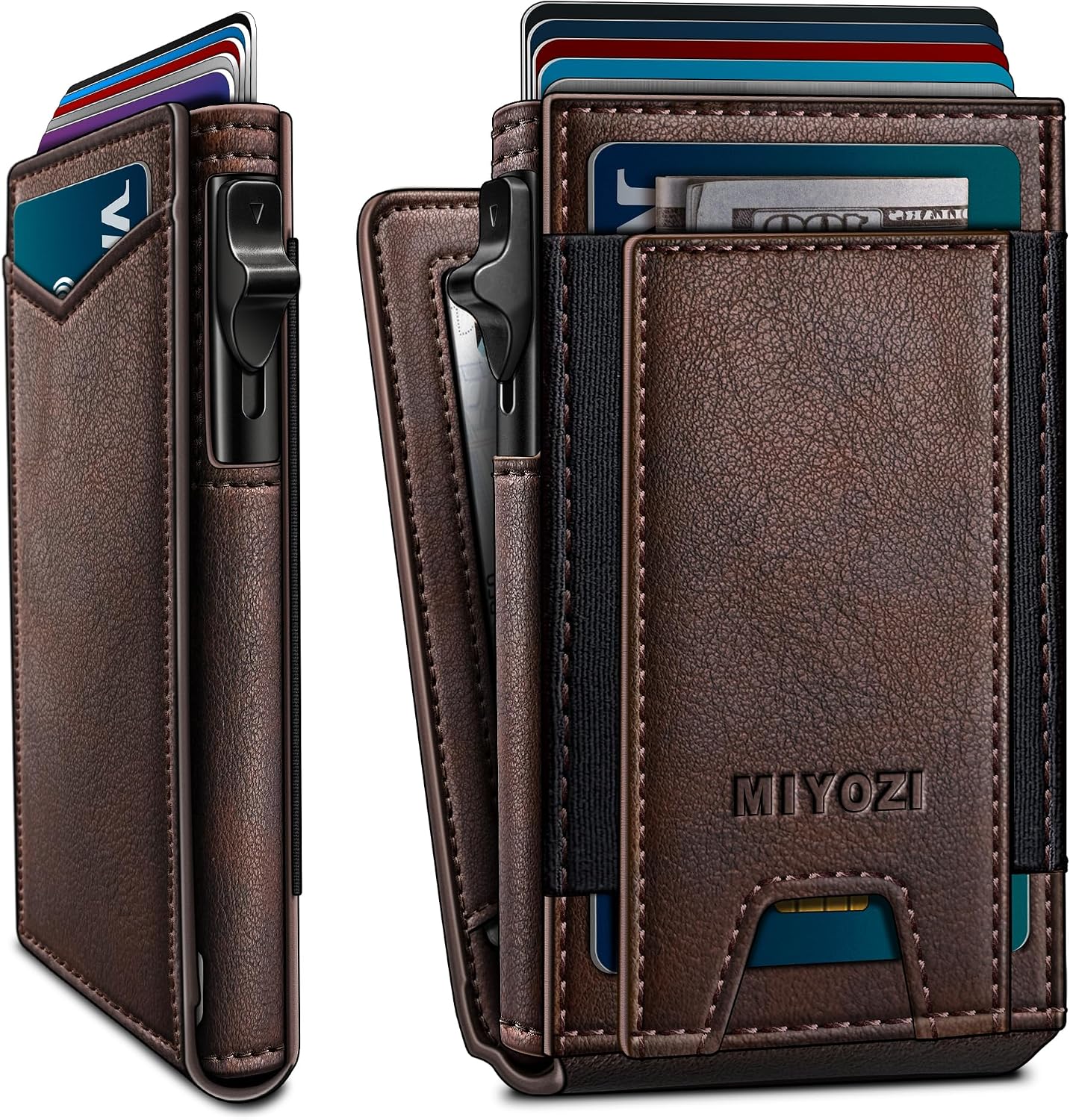 BILLETERA PARA HOMBRE MIYOZI SLIM POP UP CON BLOQUEO RFID Y VENTANA PARA ID - 1