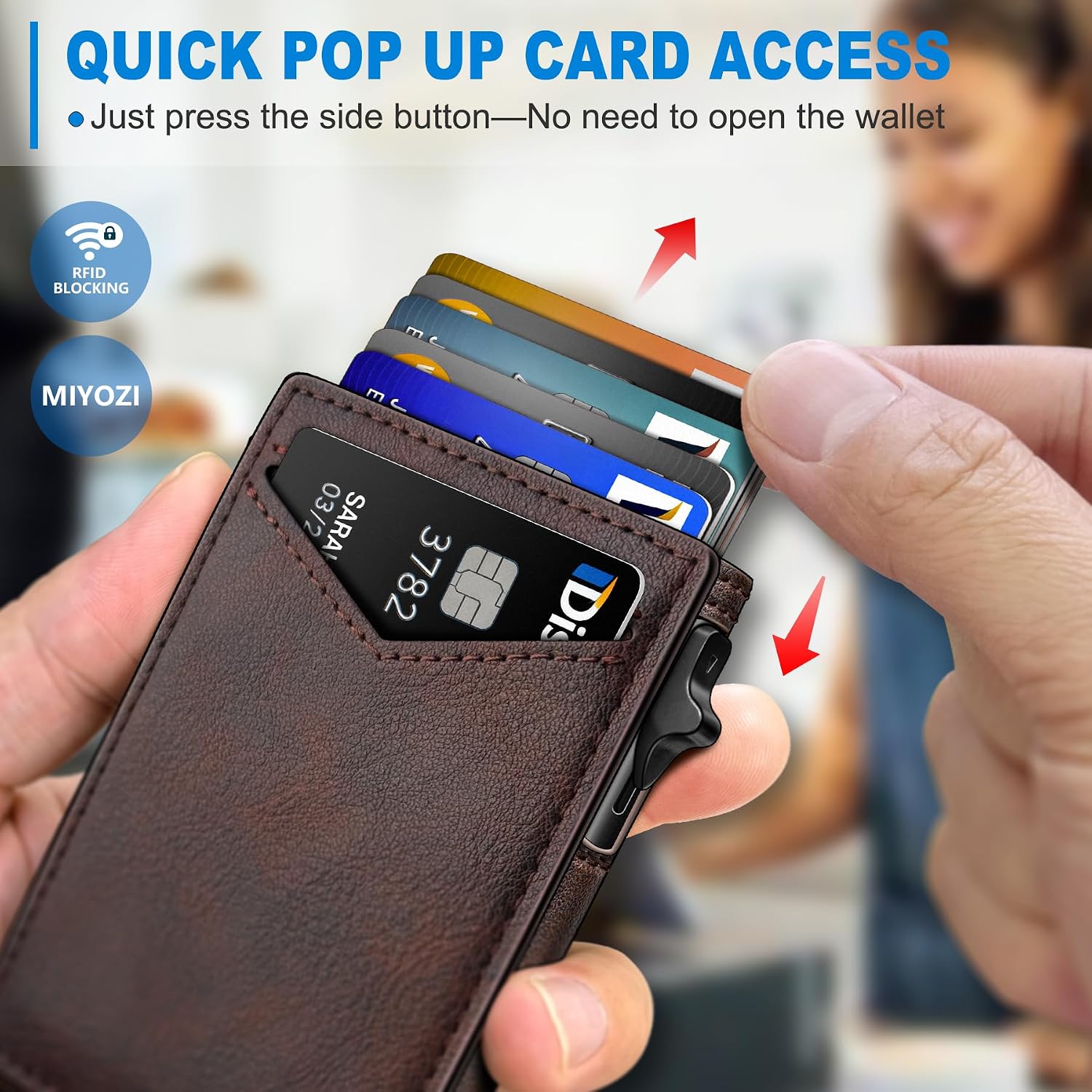 BILLETERA PARA HOMBRE MIYOZI SLIM POP UP CON BLOQUEO RFID Y VENTANA PARA ID - 4
