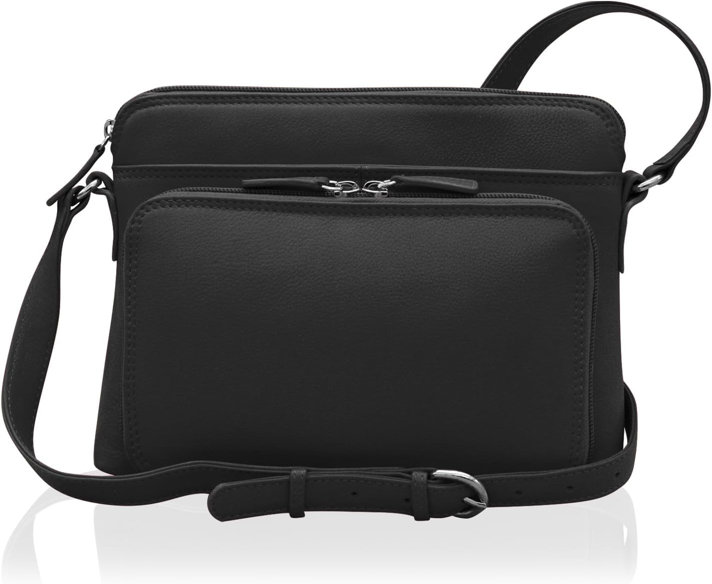 BOLSO CRUZADO DE CUERO GENUINO ILI NEW YORK PARA MUJER CON BLOQUEO RFID Y CORREA AJUSTABLE - 1