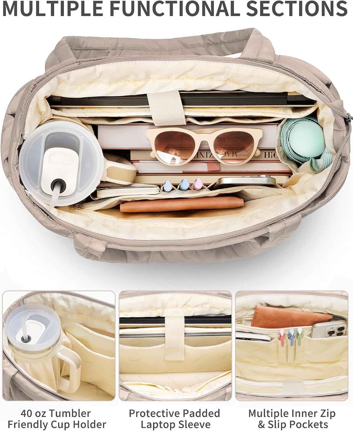 BOLSO TOTE BAG BAGSTELLAR PUFFER PARA MUJER LIGERO Y ACOLCHADO - 4