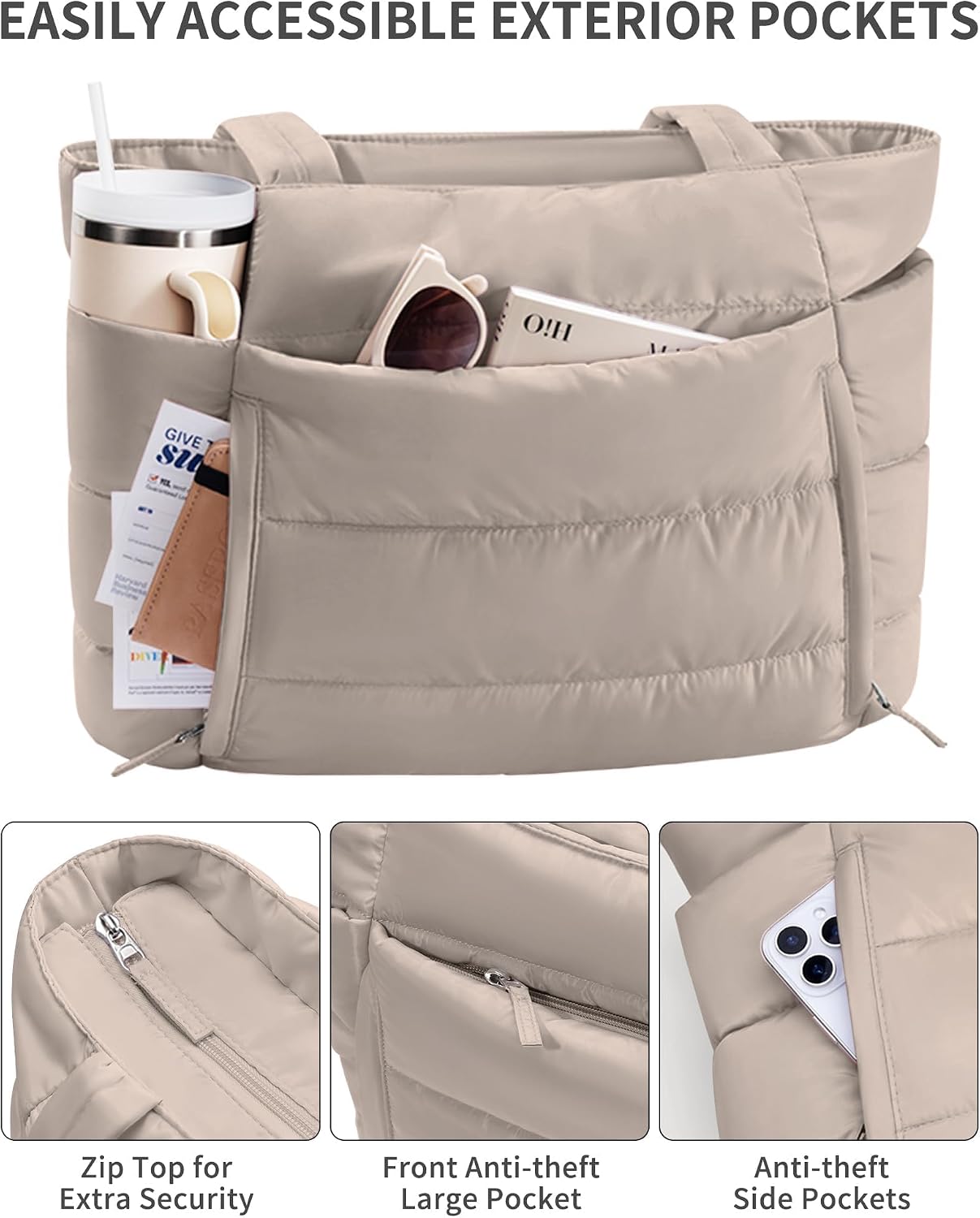 BOLSO TOTE BAG BAGSTELLAR PUFFER PARA MUJER LIGERO Y ACOLCHADO - 5